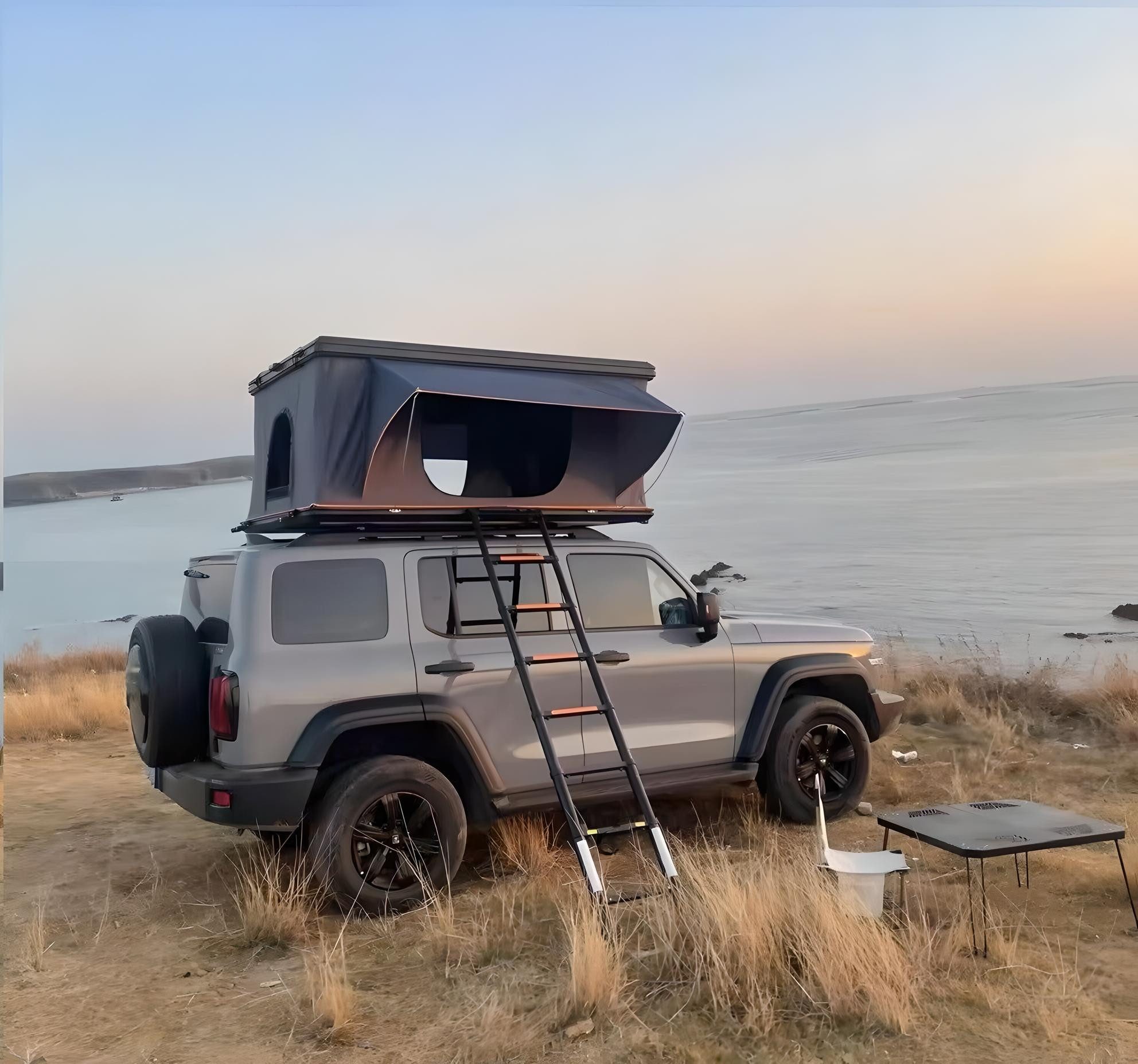 TZIpower Dachzelt Autodachzelt Auto Dach Zelt Vordach Schwarz/Grau Hardcase günstig online kaufen