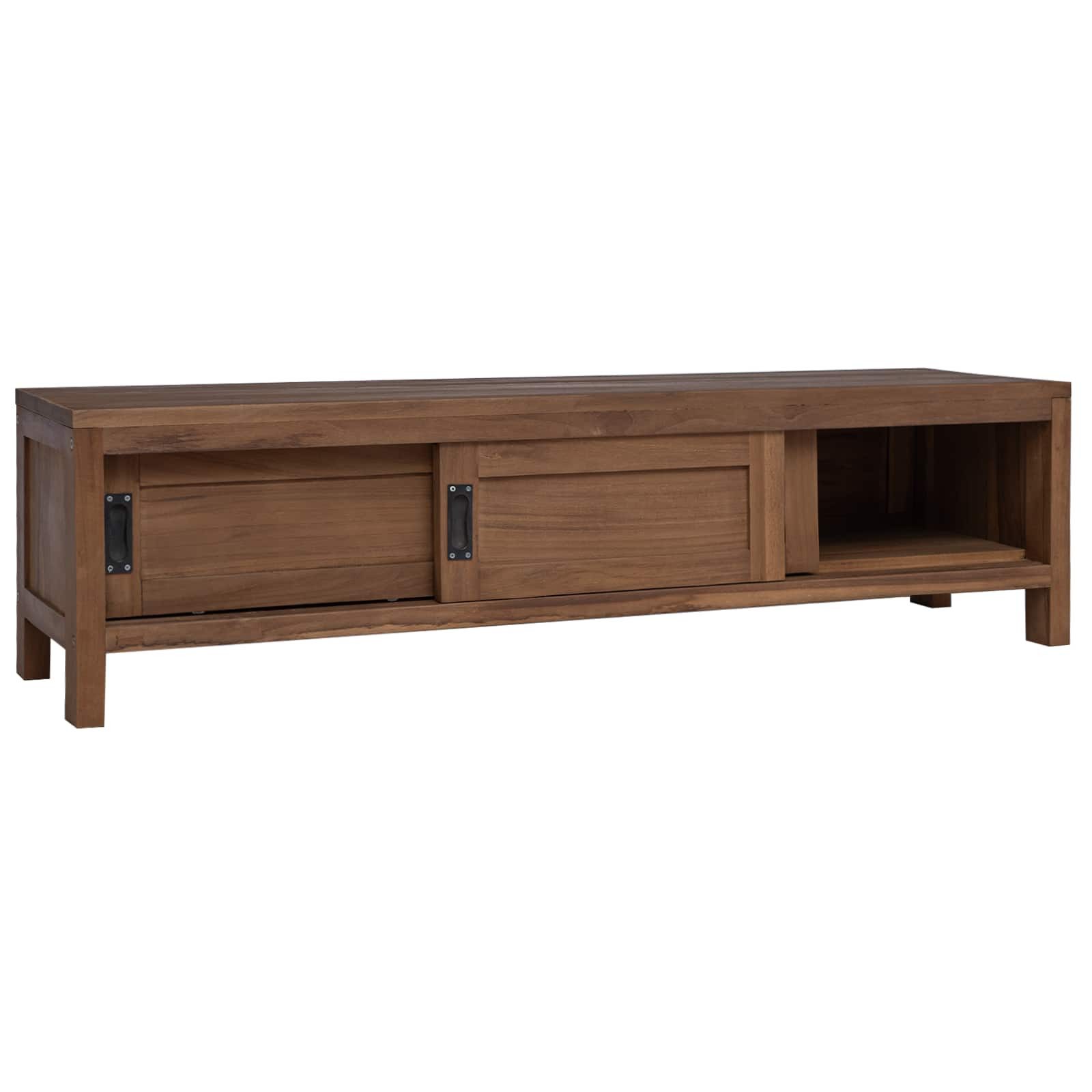 vidaXL Schranksystem TV-Schrank 110 x 30 x 30 cm Massivholz Natur (1-St)