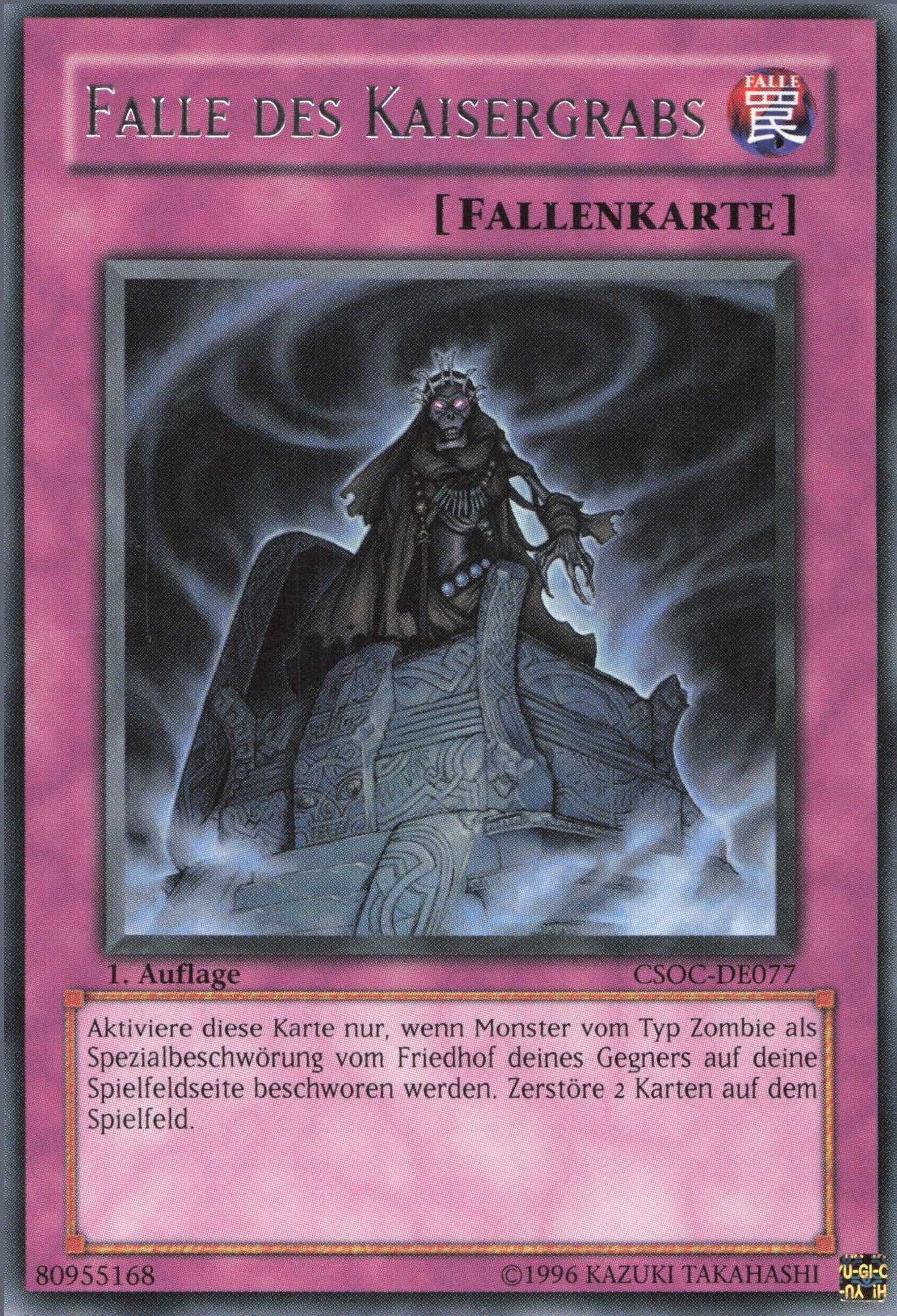 ReCollectibles Sammelkarte YuGiOh Karte Falle des Kaisergrabs deutsch, YuGiOh! Karte CSOC