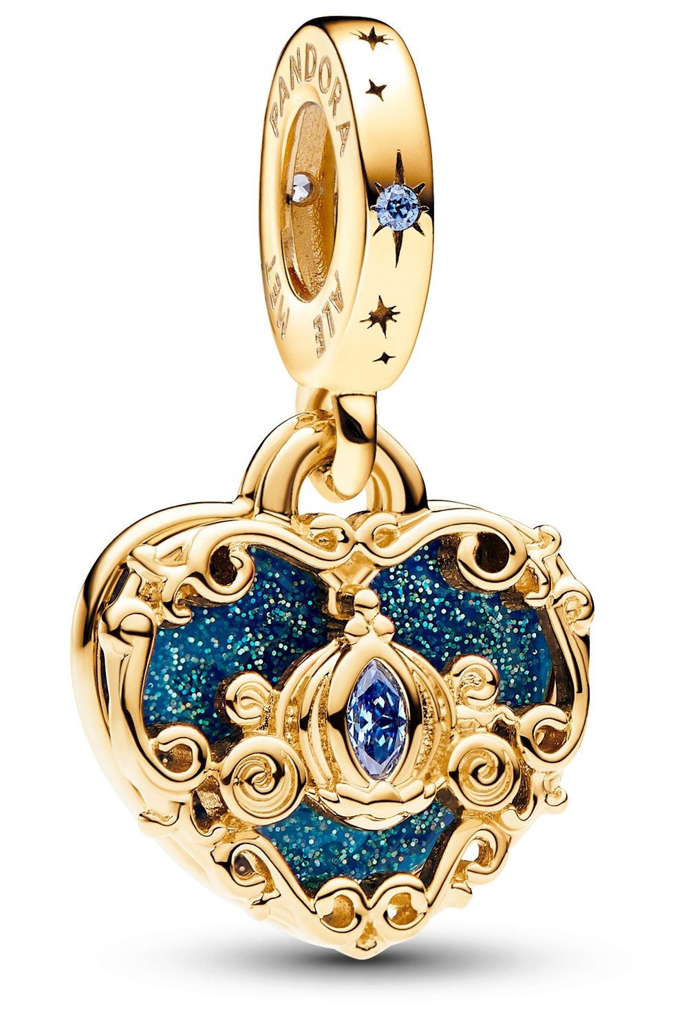 Pandora Herzanhänger Charm- Disney Cinderellas Kutsche und Herz