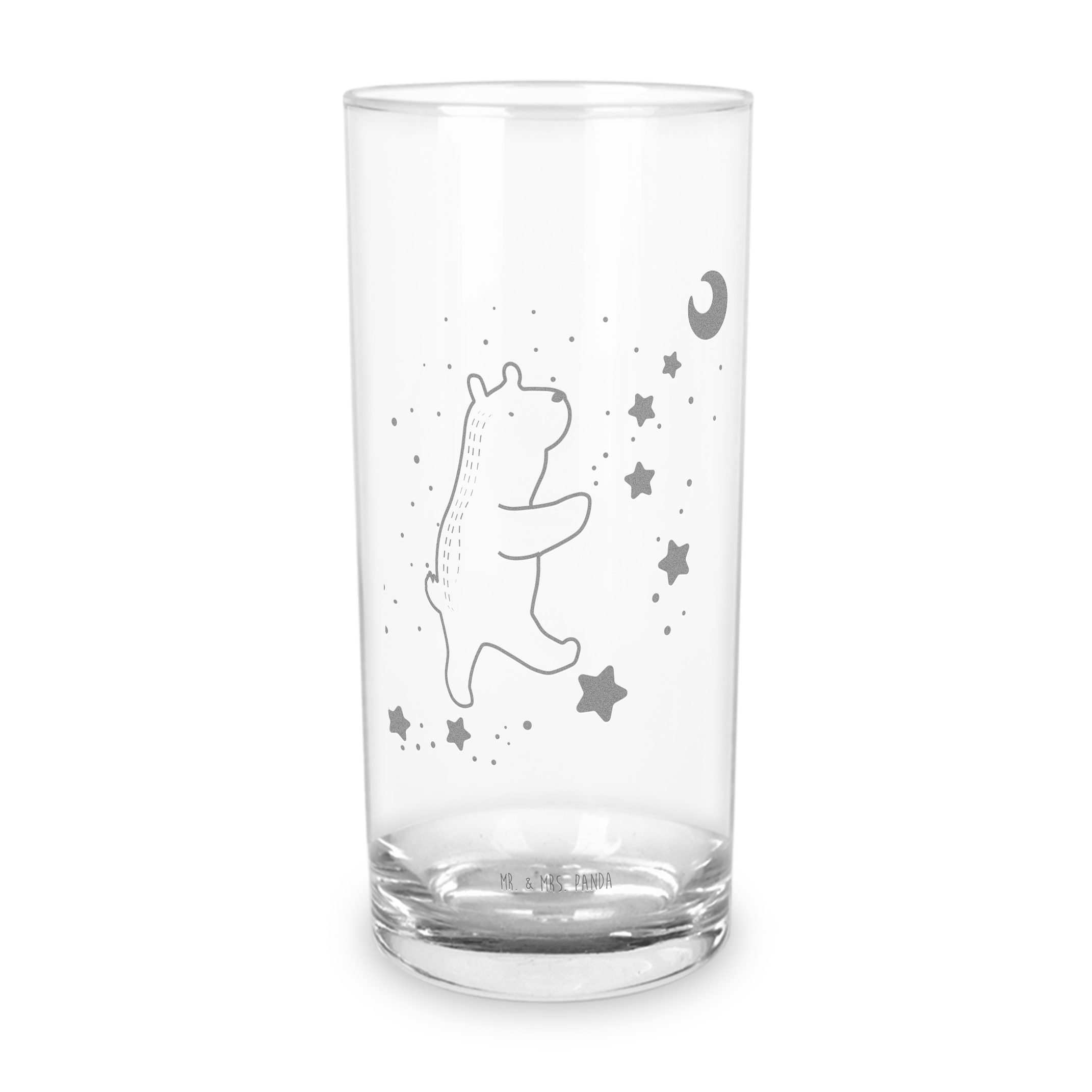 Mr. & Mrs. Panda Glas 400 ml Bär Träume - Transparent - Geschenk, Trinkglas, Glas, Teddybär, Premium Glas, Inspirierende Gravur
