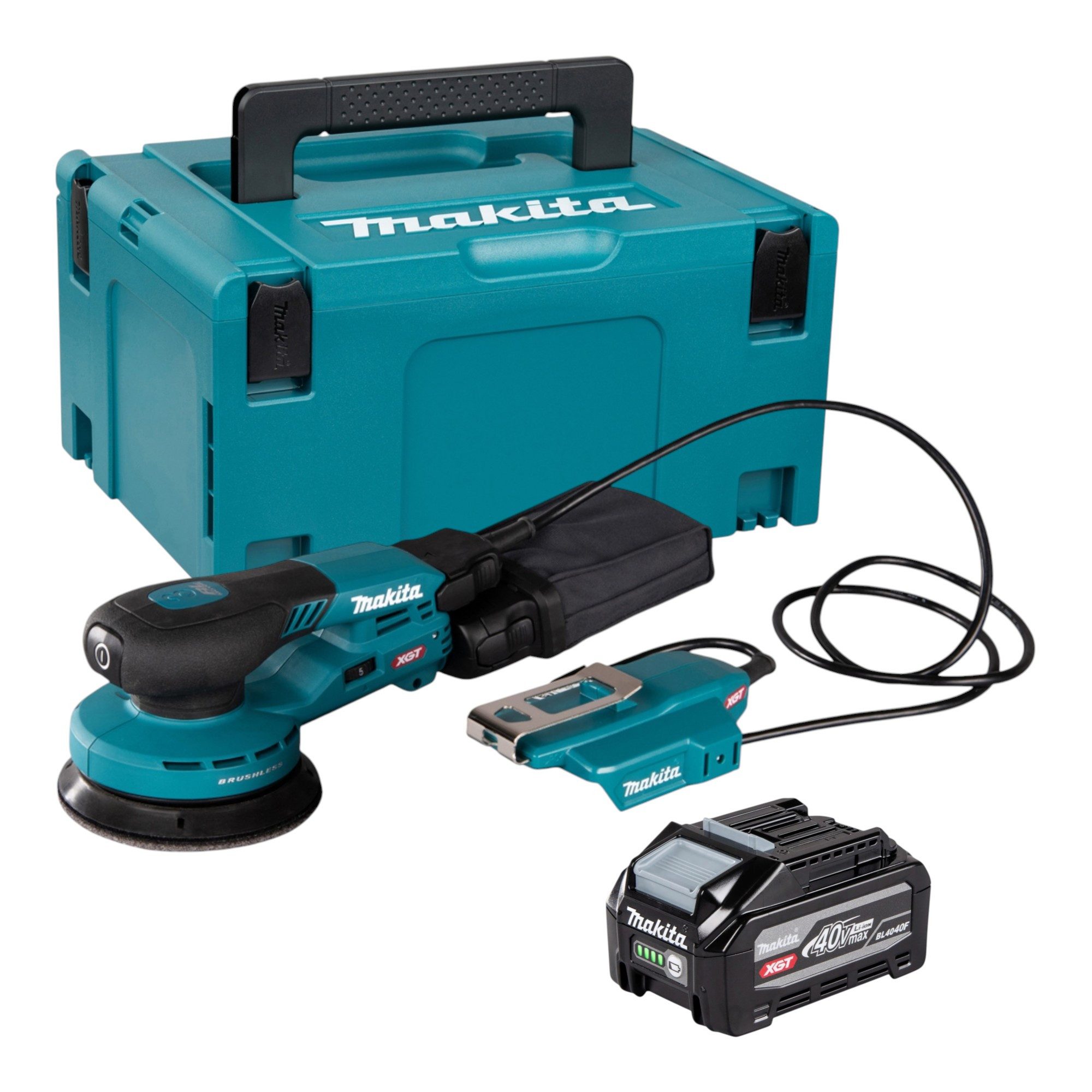 Makita Akku-Exzenterschleifer BO 003 CGU101 40V max. 125mm + 1x Akku 4,0Ah + Makpac - ohne Ladegerät