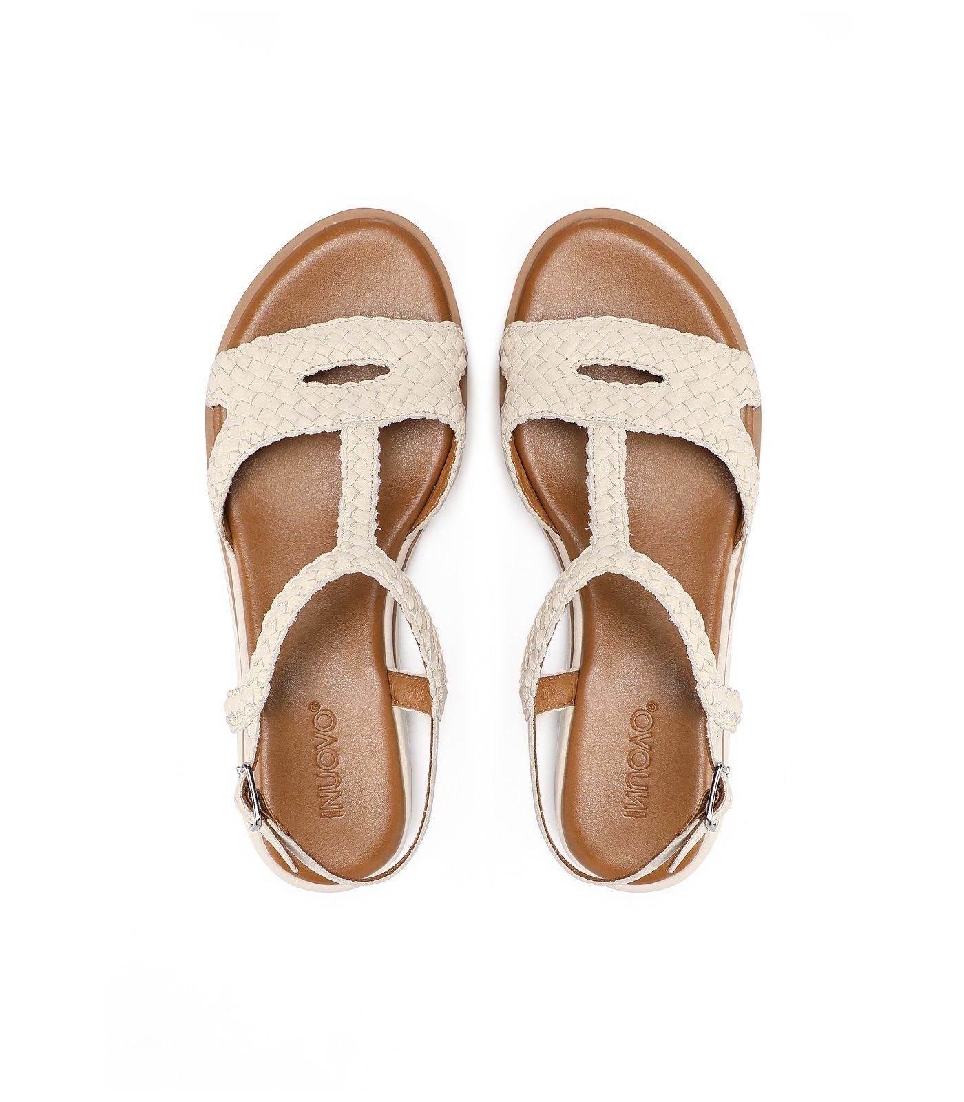 Leder INUOVO Sandalen Keilsandalette Cream