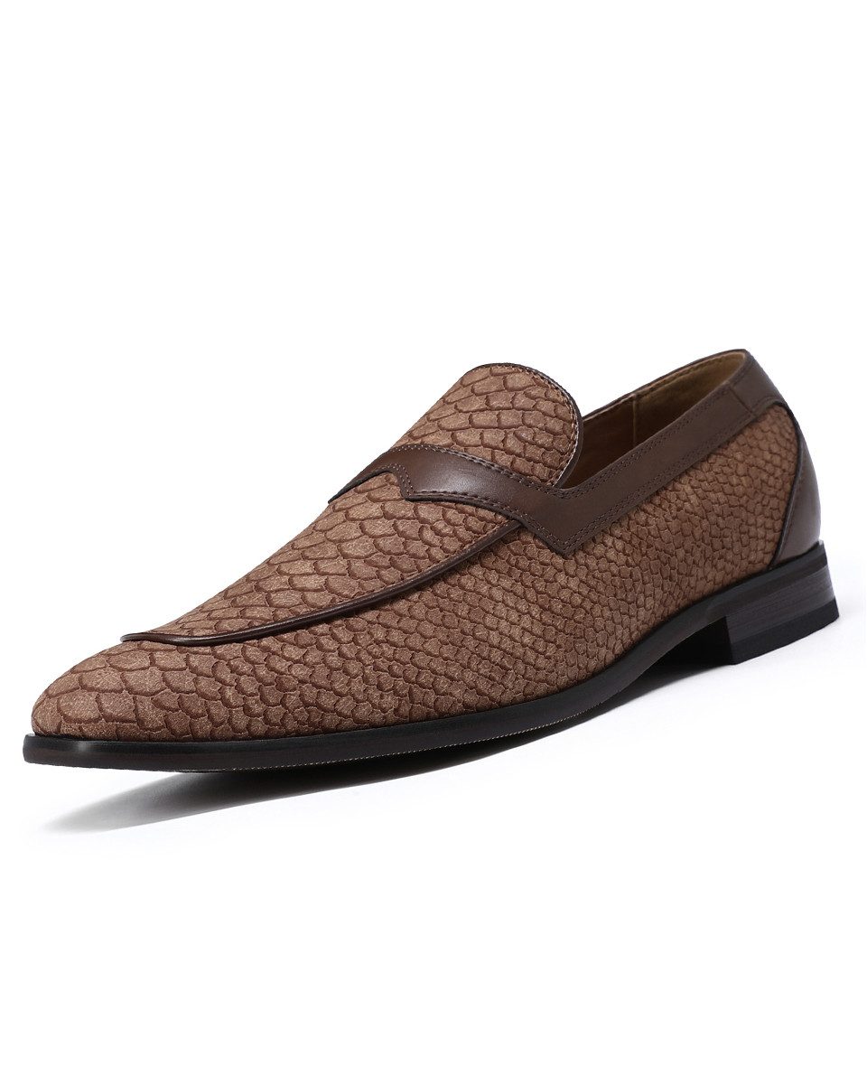 Allthemen Slip-On Sneaker Herren Loafer mit Schuppenprägung Eleganter Business-Casual Slipper