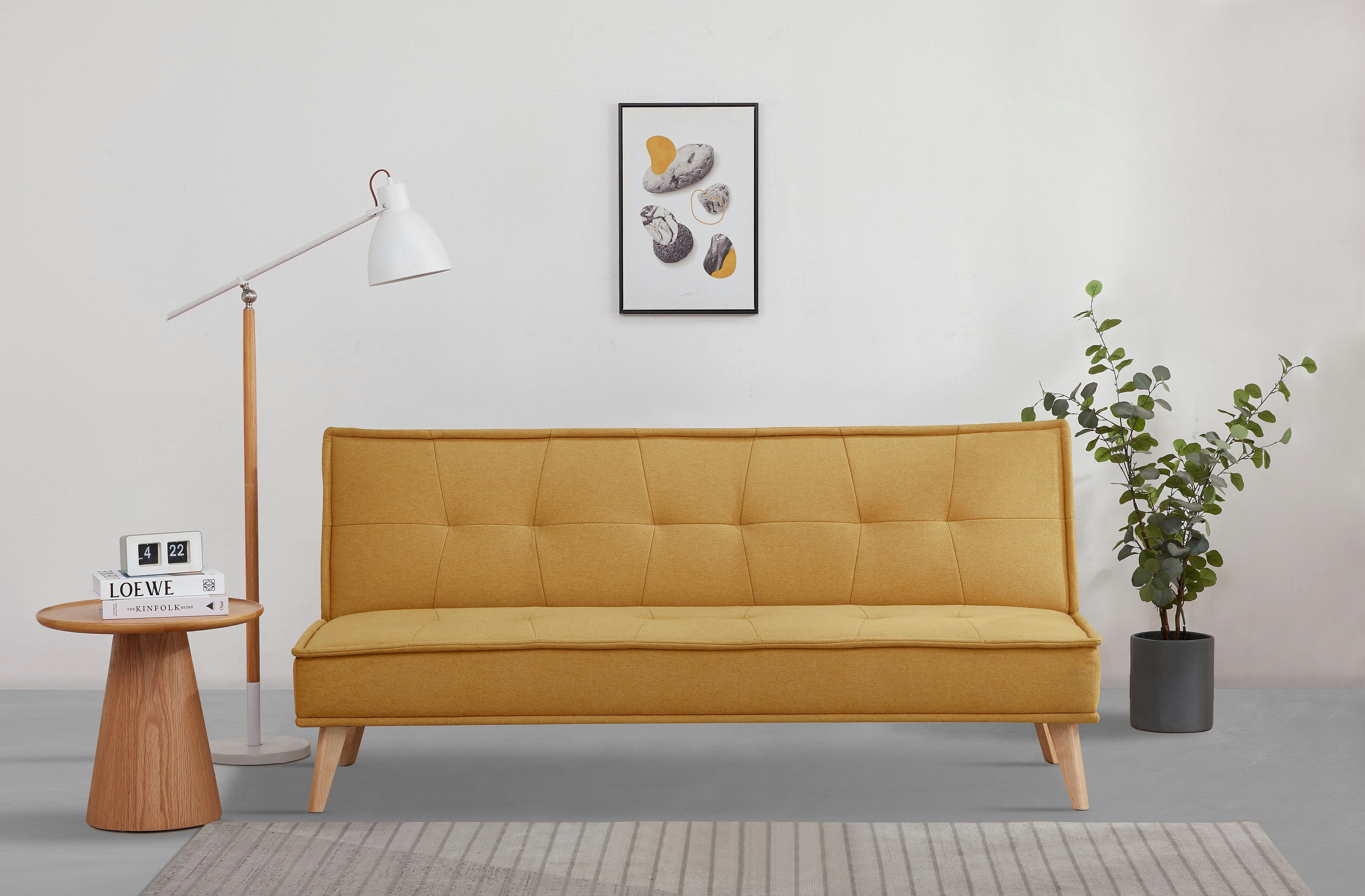 INOSIGN Schlafsofa MENDOTA, 181 cm, 3-Sitzer mit Schlaffunktion, verstellbarer Rückenlehne, Klappmechanismus, Webstoff