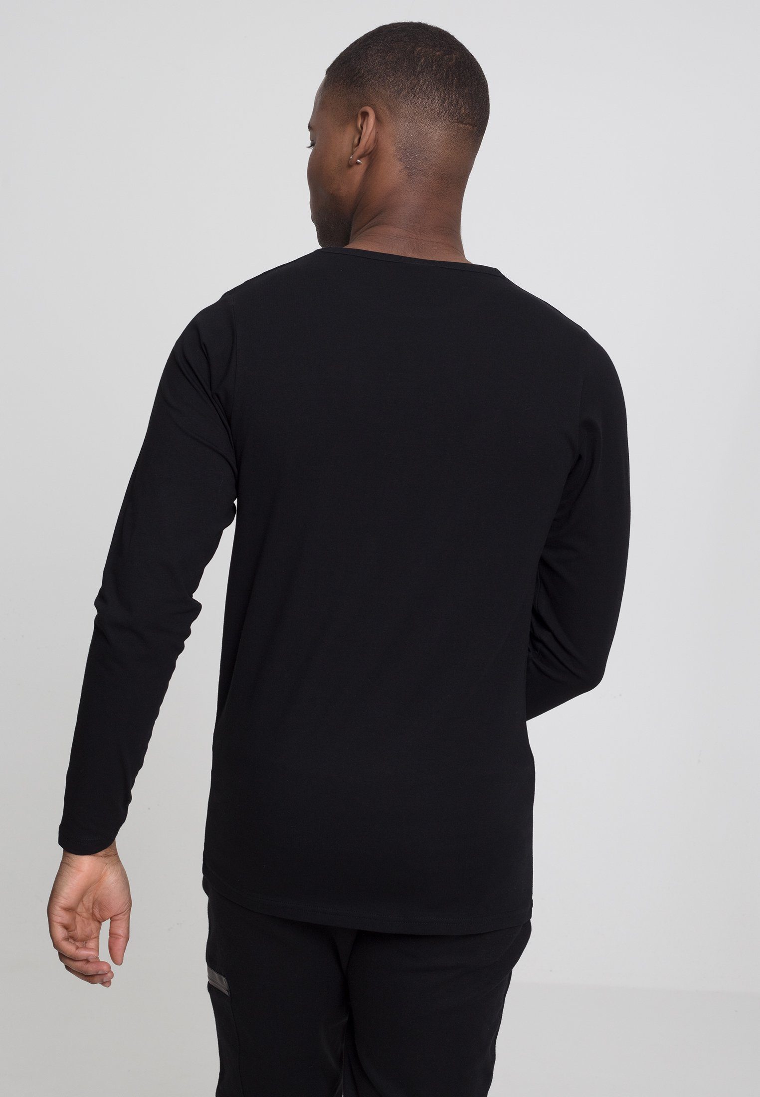 URBAN CLASSICS T-Shirt Herren (1-tlg) black TB816 Fitted Stretch Stretch Fitted Tee L/S