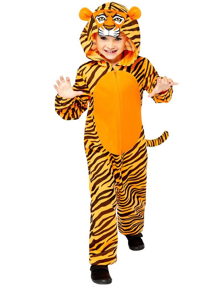 Amscan Tiger Kostüm für Kinder - Onesie, Overall Tierkos