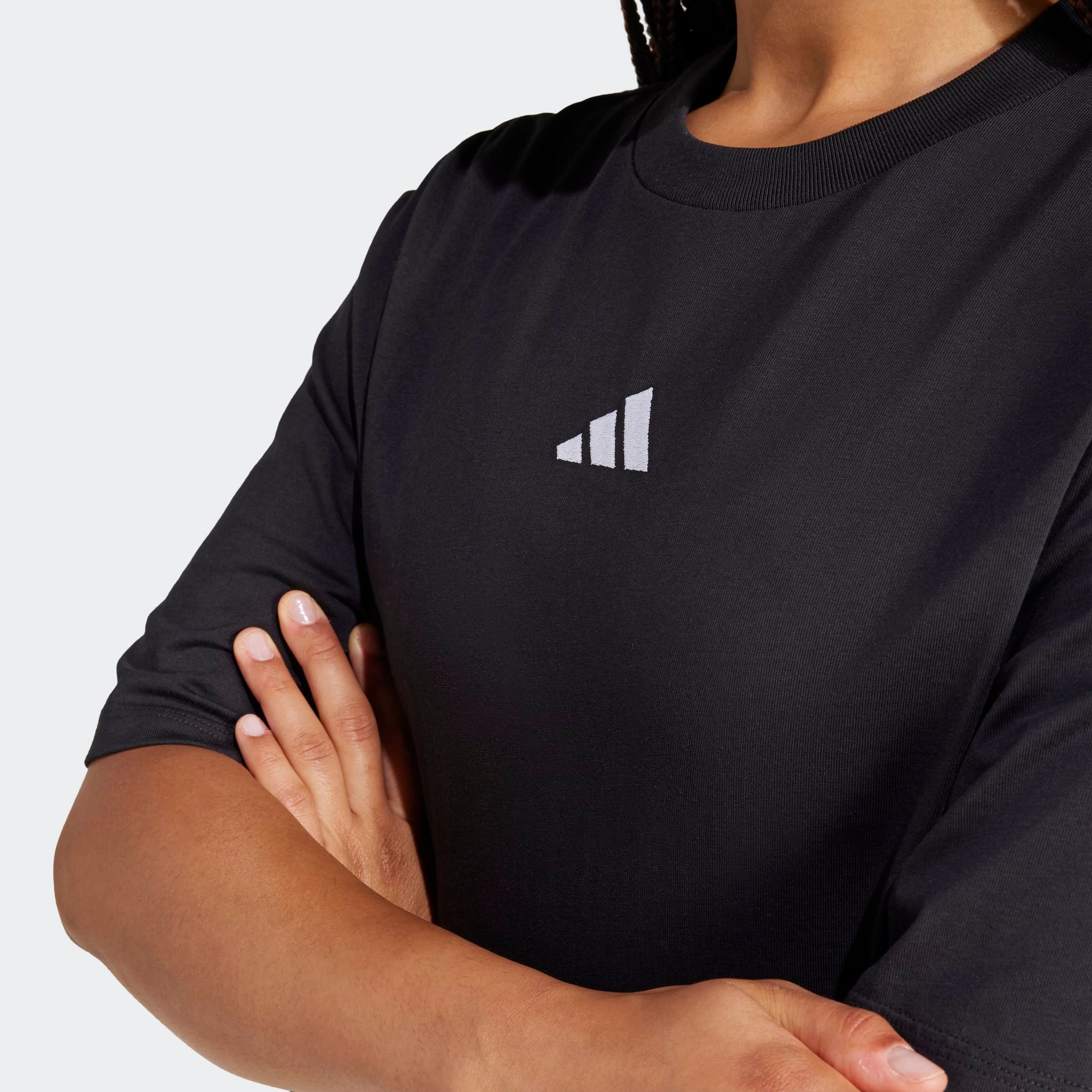 adidas Sportswear T-Shirt ESSENTIALS 3-STREIFEN COTTON LOOSE mit Rundhalsausschnitt, bauchfreie Schnittform, ohne Verschluss