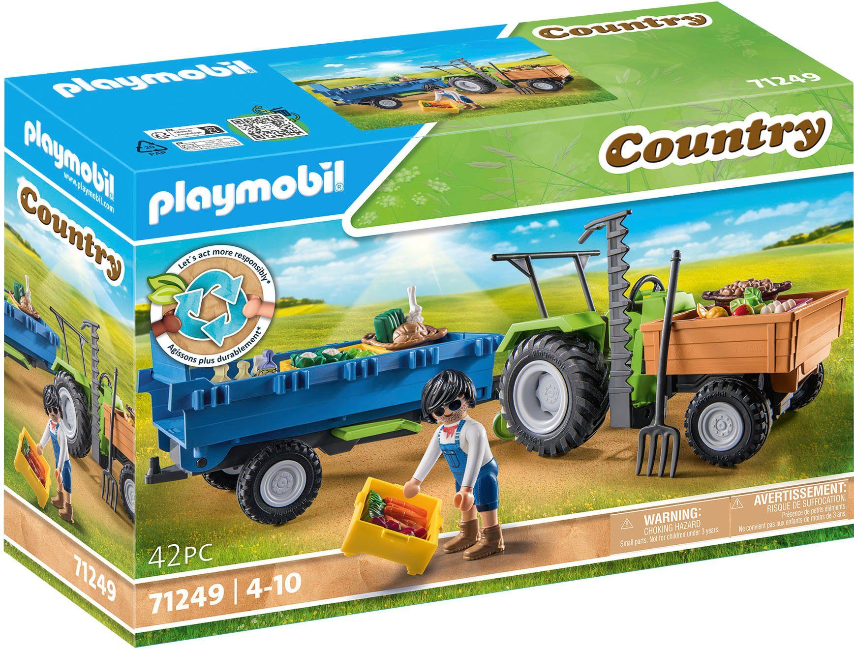 Playmobil® Traktor mit Hänger (71249), Country Konstruktions-Spielset, teil günstig online kaufen