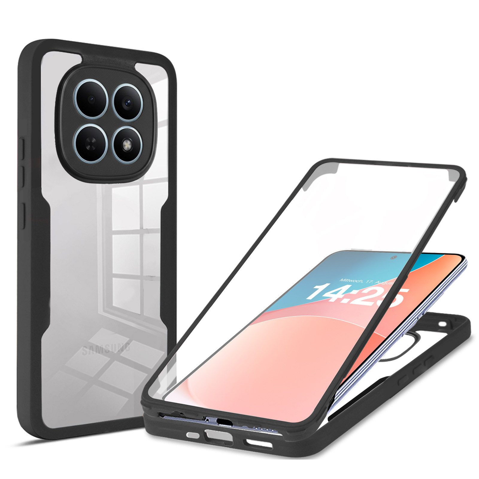 Tec-Expert Handyhülle 360 Grad Handy Hülle für Xiaomi Redmi Note 15 5G 6.77 Zoll, 6.77, Rundum Schutz Cover Case Bumper robust Vollschutz