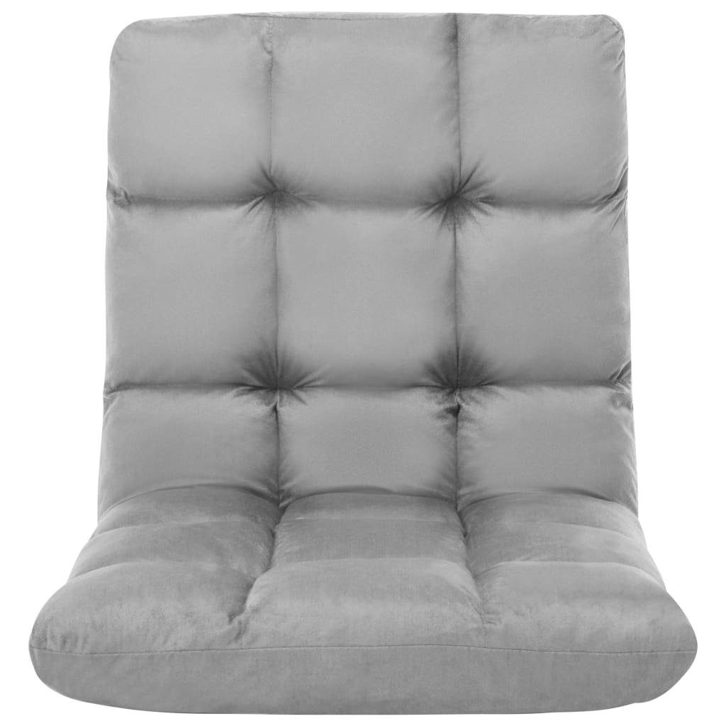 vidaXL Chaiselongue Bodenstuhl Faltbar Hellgrau Mikrofaser, 1 Teile