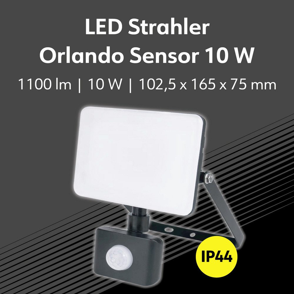MÜLLER LICHT LED Flutlichtstrahler Müller-Licht Orlando 21600070 LED-Außenstrahler mit Bewegungsmelder 1