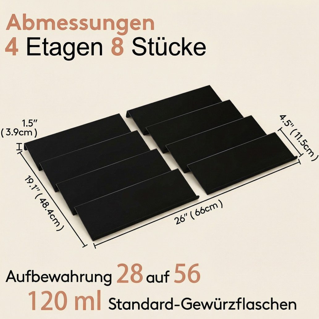 Lifewit Gewürzregal Gewürzschublade aus Kunststoff, Abnehmbarer Gewürzeinsatz für Küche.