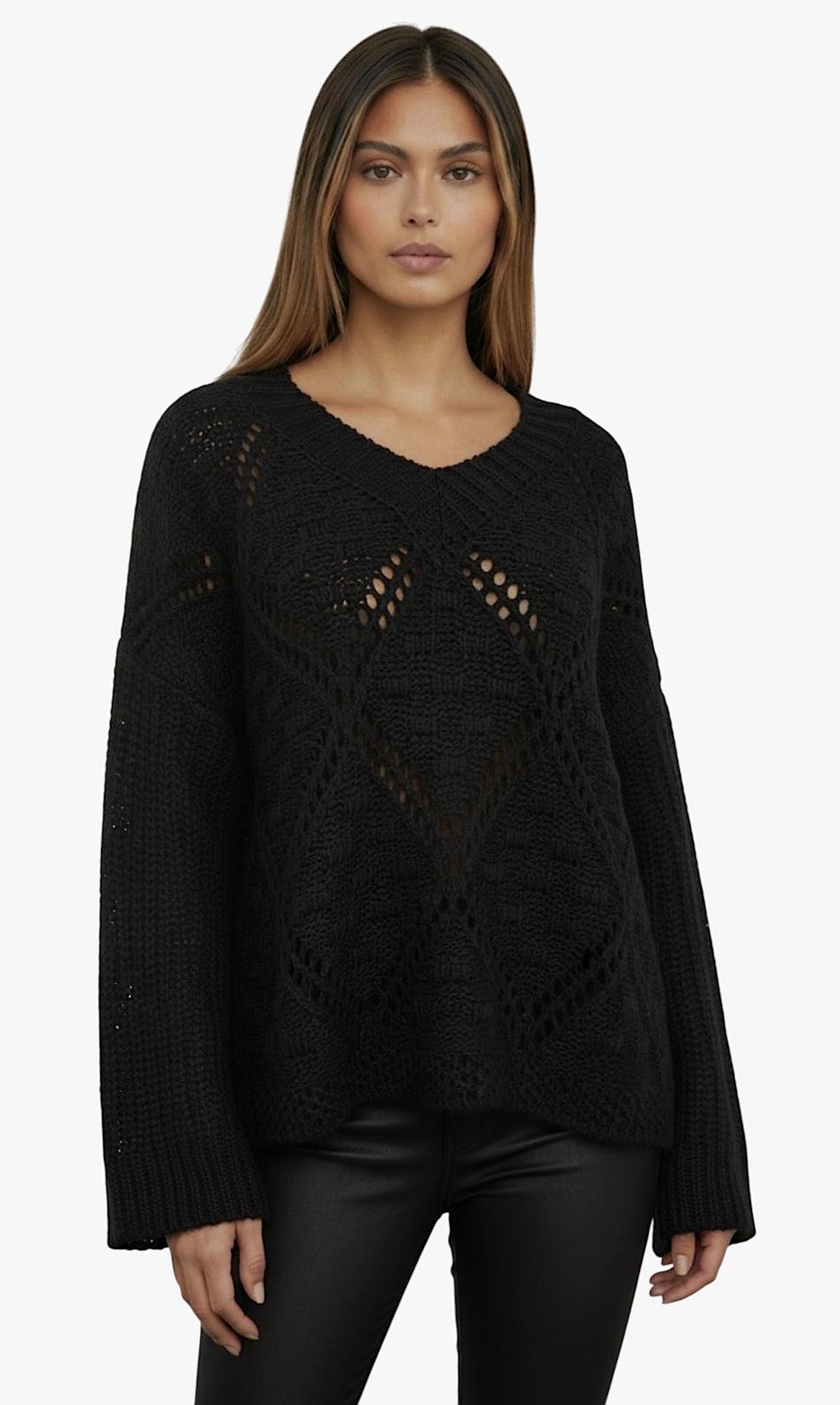 Worldclassca Strickpullover WORLDCLASSCA Oversize Fashion Strickpulllover Langarm Zopf Muster Neue Kollektion - Stilvolle und gemütliche Strickmode für Damen