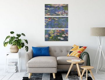 Pixxprint Leinwandbild Claude Monet - Seerosen, Claude Monet - Seerosen 3Teiler (120x80) (1 St), Leinwandbild fertig bespannt, inkl. Zackenaufhänger