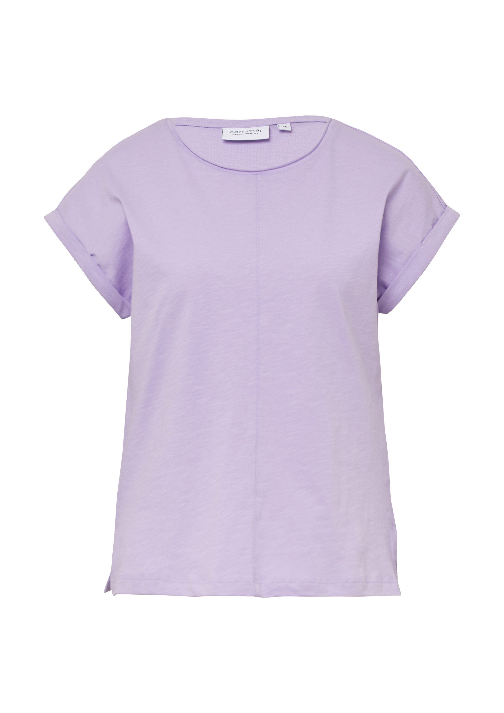 comma Kurzarmshirt T-Shirt Jersey-T-Shirt mit fixiertem günstig online kaufen