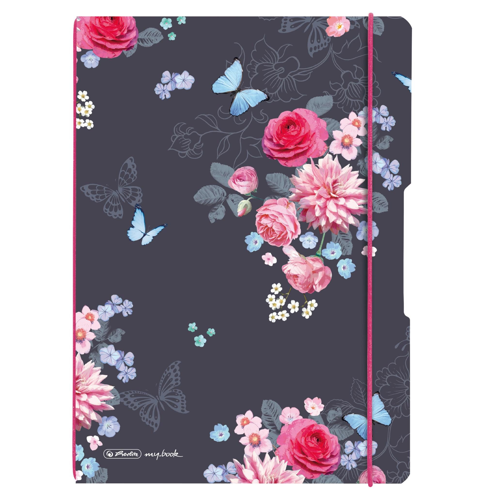Herlitz Schreibtischkalender Notizh.flex PP A4 2x40li+ka Ladylike Flowers, my.book