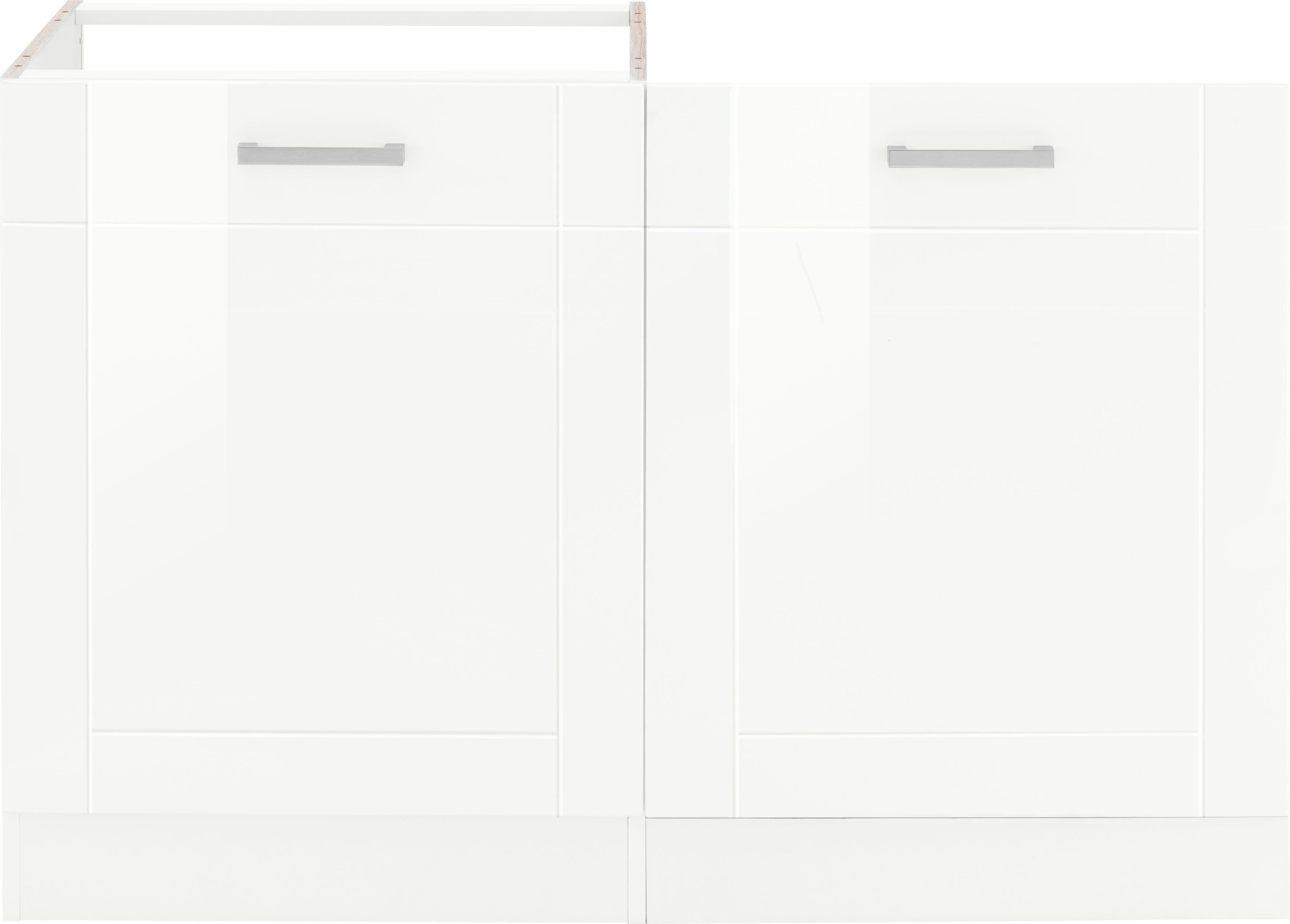 KOCHSTATION Spülenschrank KS-Tinnum 120 cm breit, MDF-Fronten, Metallgriffe, inklusive Einbauspüle