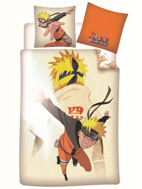 Kinderbettwäsche Anime Naruto Shippuden 135x200 + 80x80 cm aus 100% Baumwolle, Familando, Renforcé, 2 teilig, mit Obito Uchiha und Naruto Uzumaki