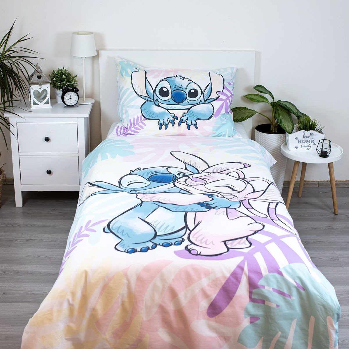 Disney Bettwäsche Disney Lilo und Stitch Bettwäsche Angel 140 x 200 + 70 x 90cm Baumwoll, Renforcé, 2 teilig