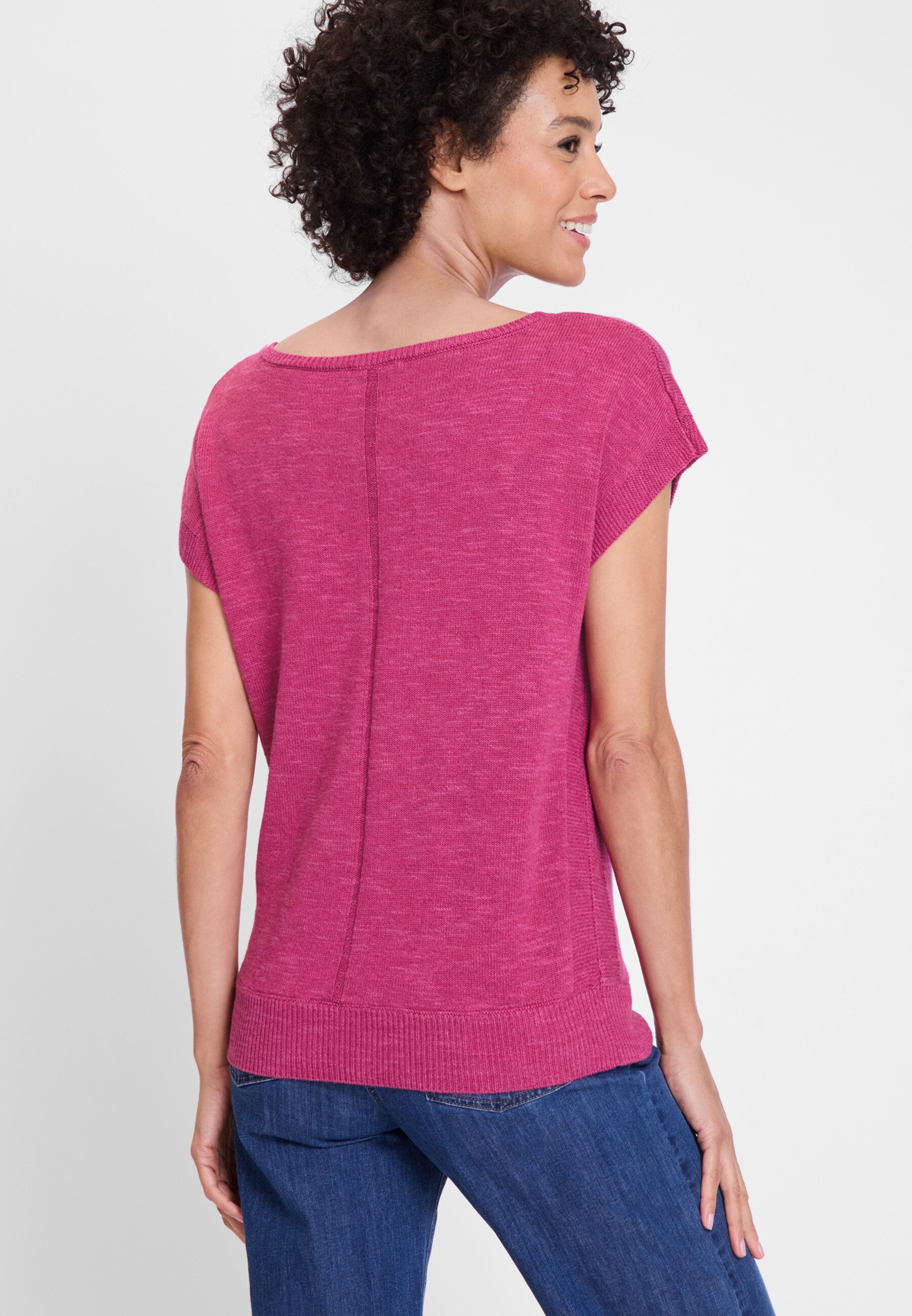 Olsen Regular-fit-Jeans Pullover mit U-Boot-Ausschnitt