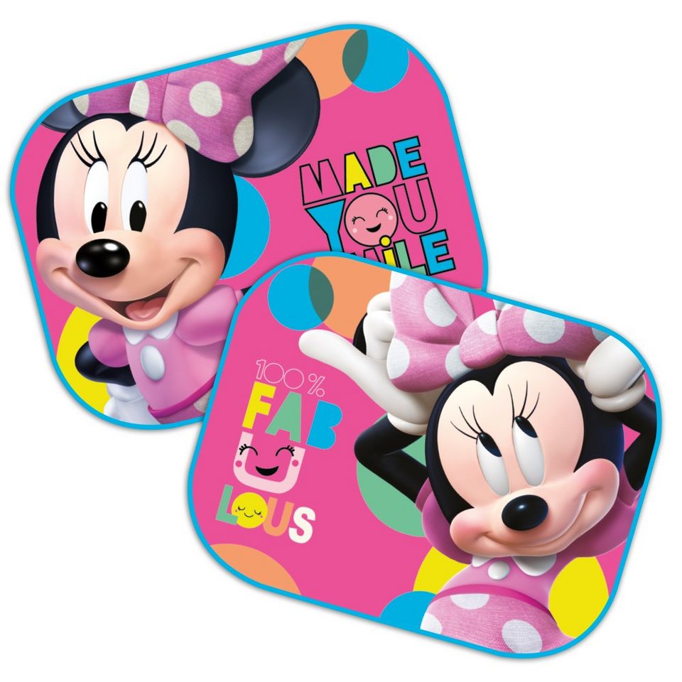 Sonnenschutz 2 er Set Minnie Maus Kinder Sonnenblende Auto Seitenscheiben,  Disney Minnie Mouse