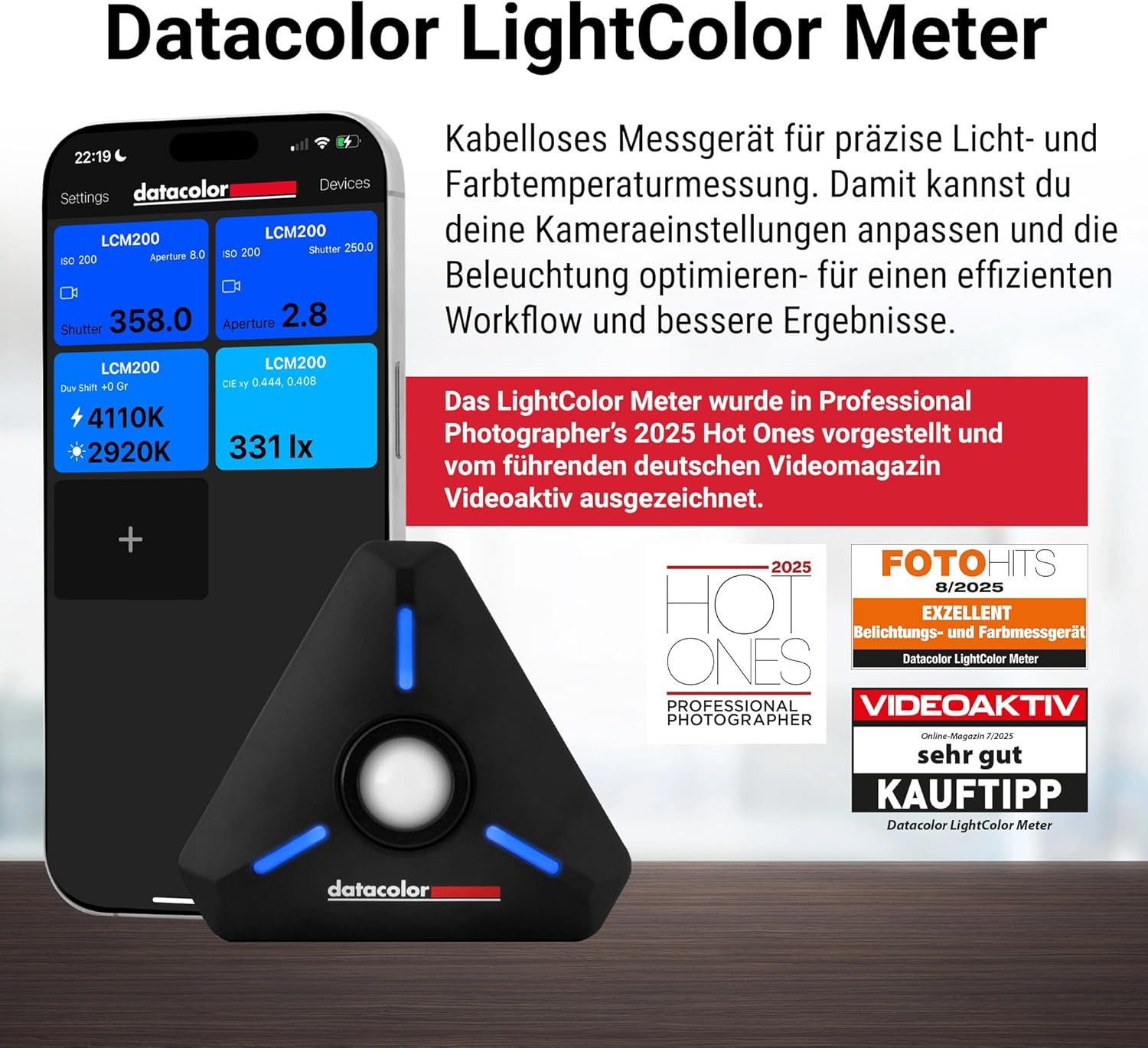 Datacolor Belichtungsmesser Datacolor LightColor Meter Licht- & Farbtemperaturmessgerät Fotografie