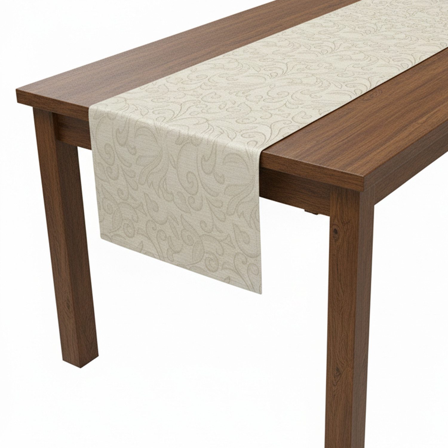 NYVI Tischdecke Tischdecke Elegance Leinenoptik Ecru Ornamente für festliche Anlässe (1-tlg), Auch als Tischläufer, Platzdeckchen – Perfekt für Weihnachten