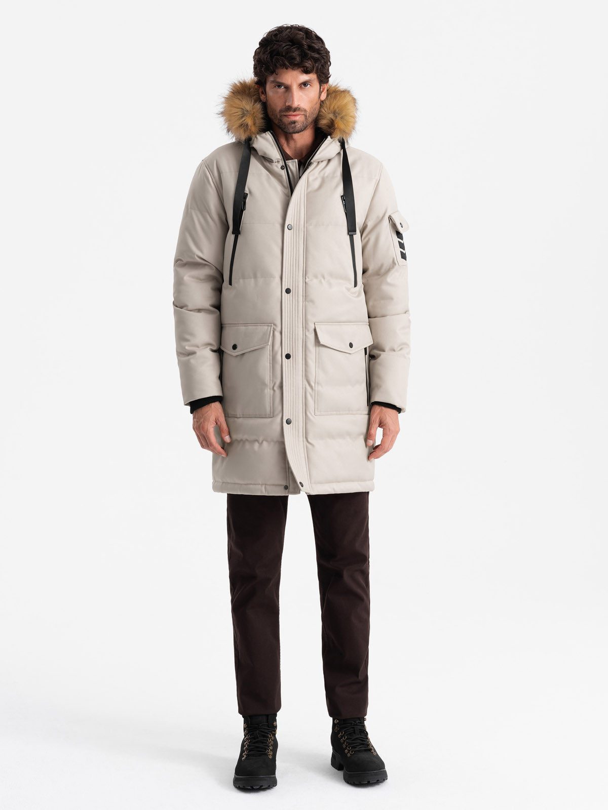 OMBRE Winterjacke Lange warme Herrenjacke mit günstig online kaufen