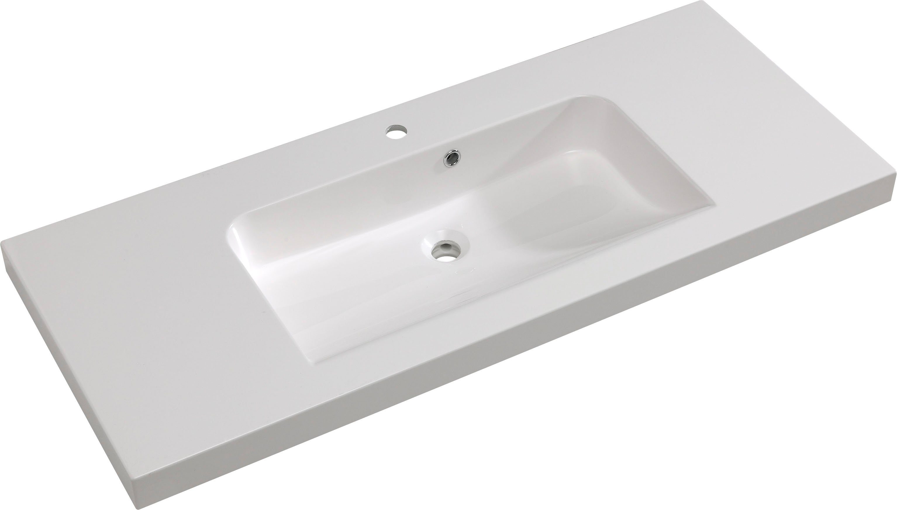 Saphir Badmöbel-Set Balto Sprint Waschplatz mit Mineralmarmor-Waschtisch, 123 cm breit, (1-St), Waschtisch und Unterschrank, inkl. Türdämpfer, mit 2 Schubladen