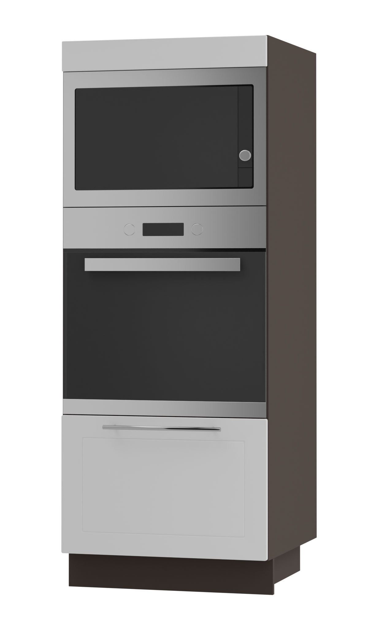 Feldmann-Wohnen Unterschrank Kvantum (Schublade mit REJS Vollauszug, 1-St., Fronten mit dekorativen Fräsungen und leicht abgerundeten Ecken) 60x59x154cm lava - weiß (Q-D5AR/60/154)