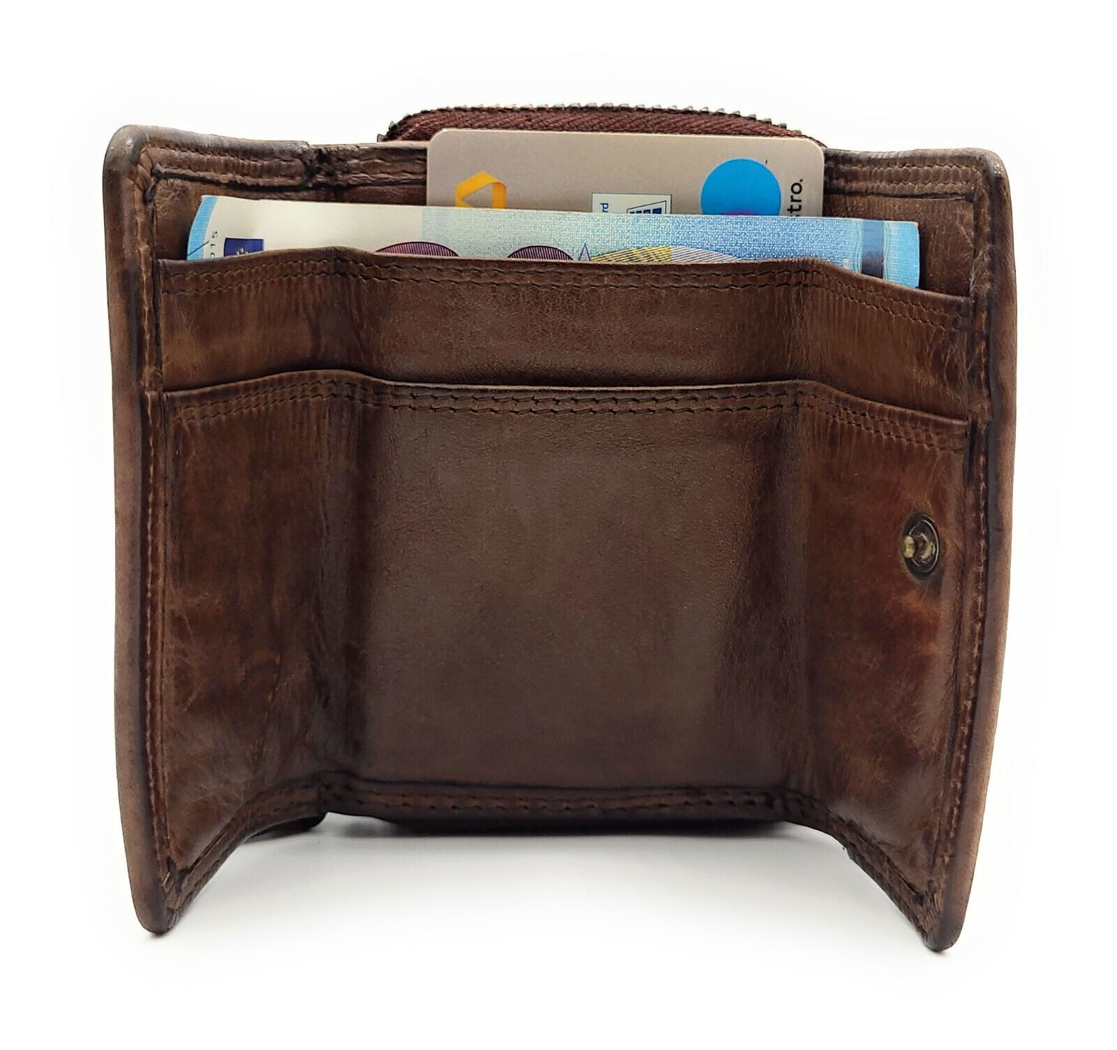 Hill Burry Mini Geldbörse kleines Waschleder Unisex Portemonnaie mit RFID S günstig online kaufen