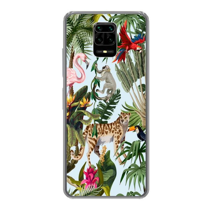 MuchoWow Handyhülle Dschungel - Tiere - Mädchen - Kinder - Jungen - Flamingo - Papagei Phone Case Handyhülle Xiaomi Redmi Note 10 Lite Silikon Schutzhülle