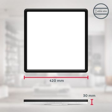 B.K.Licht Deckenleuchte RGBW LED Panel dimmbar 42x42cm ultra-flach 22W 2700Lm schwarz BKL1552, Dimmfunktion, LED fest integriert, Farbwechsler, Neutralweiß