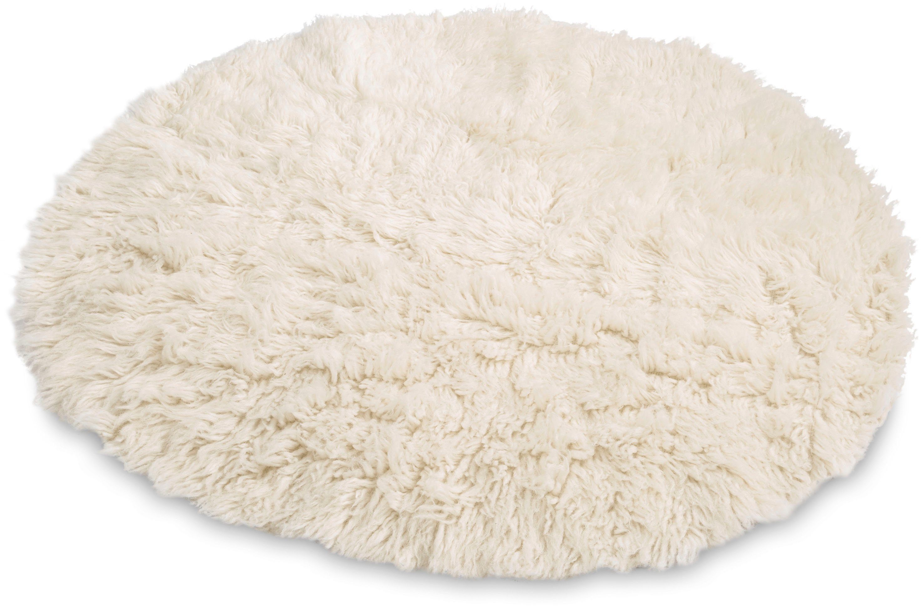 THEKO Wollteppich FLOKOS 1250, rund, Höhe: 40 mm, original griechischer Flokati, Hochflor, Uni-Farben, reine Wolle