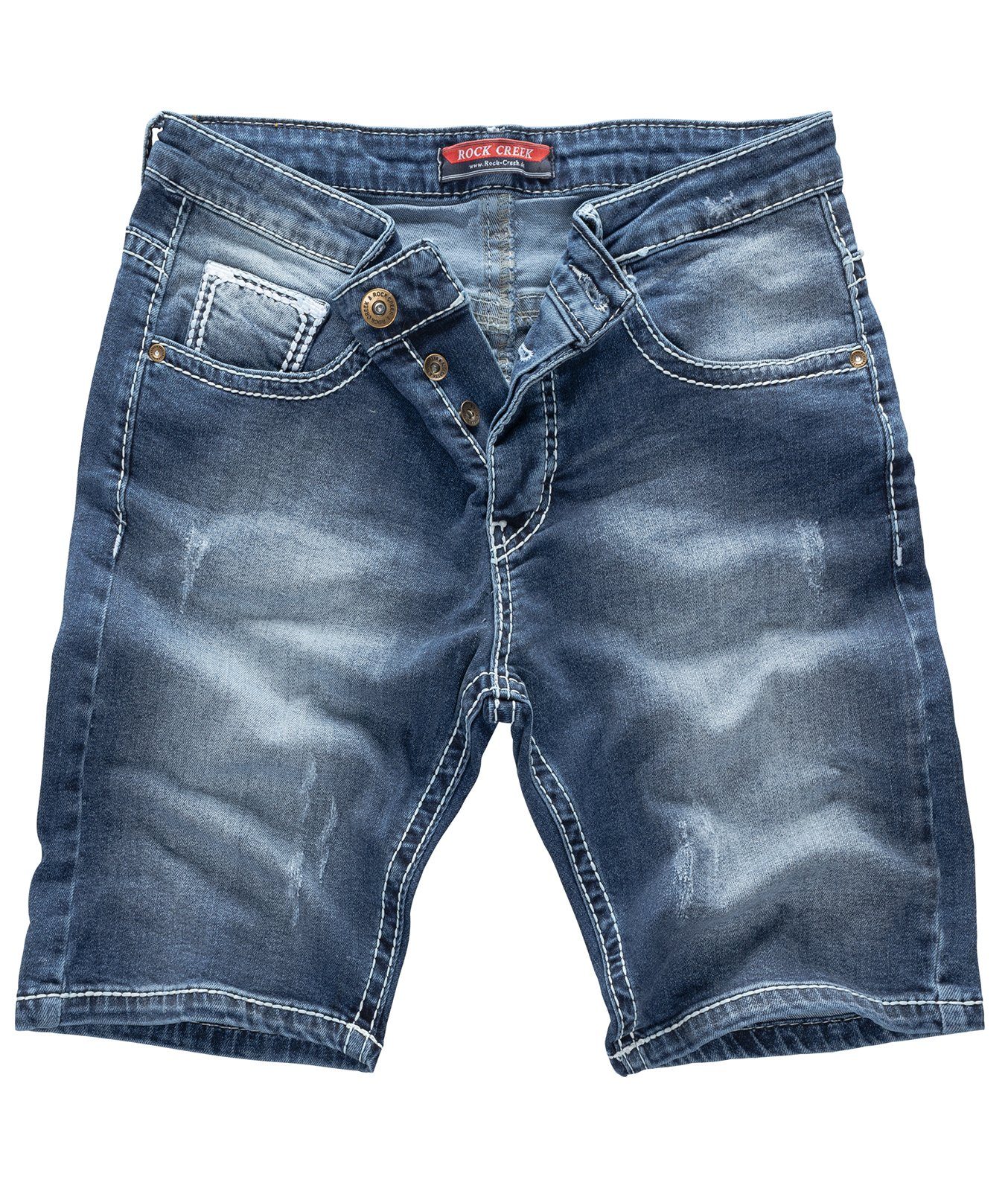 Rock Creek Jeansshorts Herren Shorts Denim Blau dicke Naht RC-2134