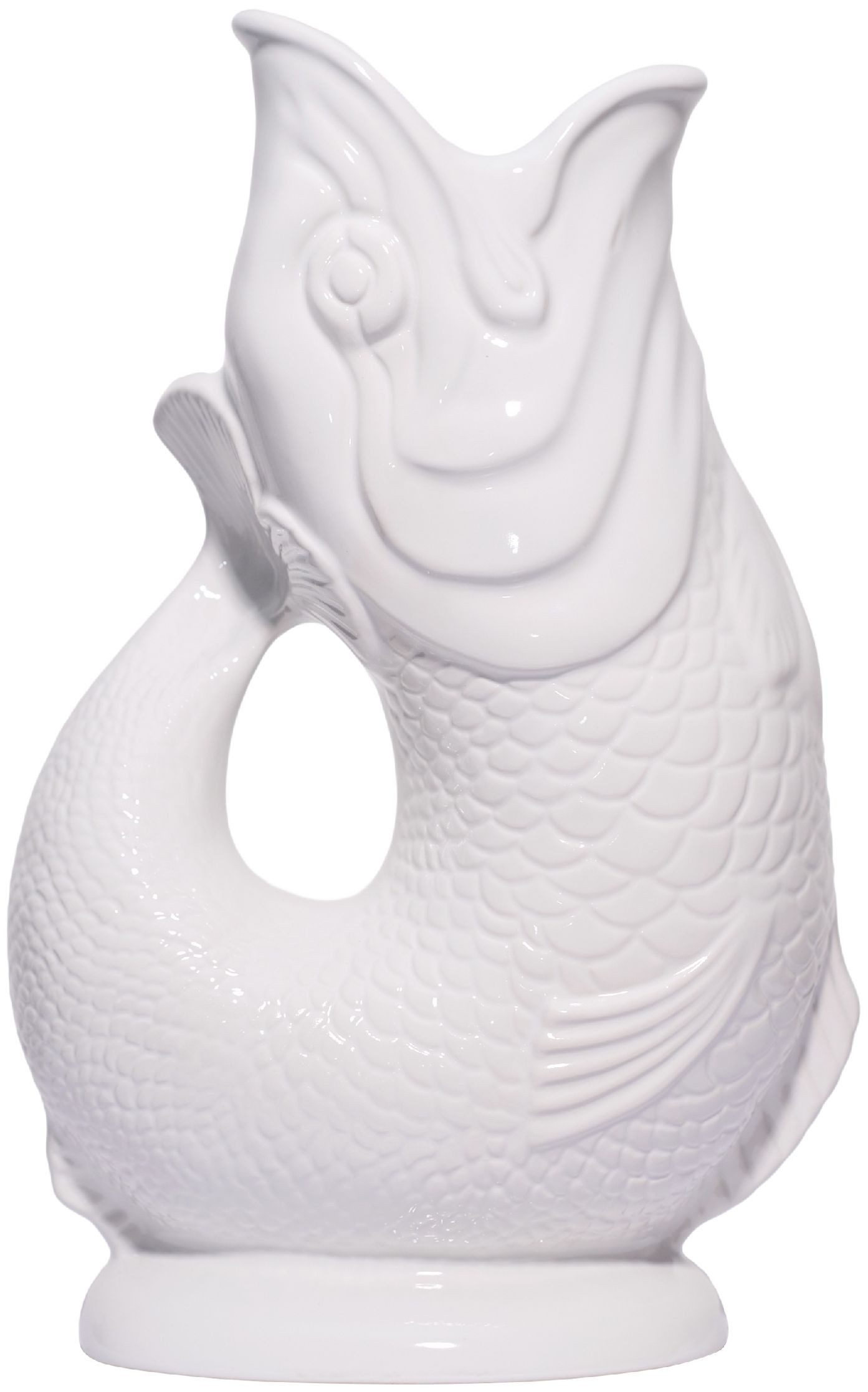 Gluckigluck Wasserkaraffe, (Original Gluggle Jug aus England), mit Gluckergeräusch, handgefertigt, ikonisches Fisch-Design, 1,2 L