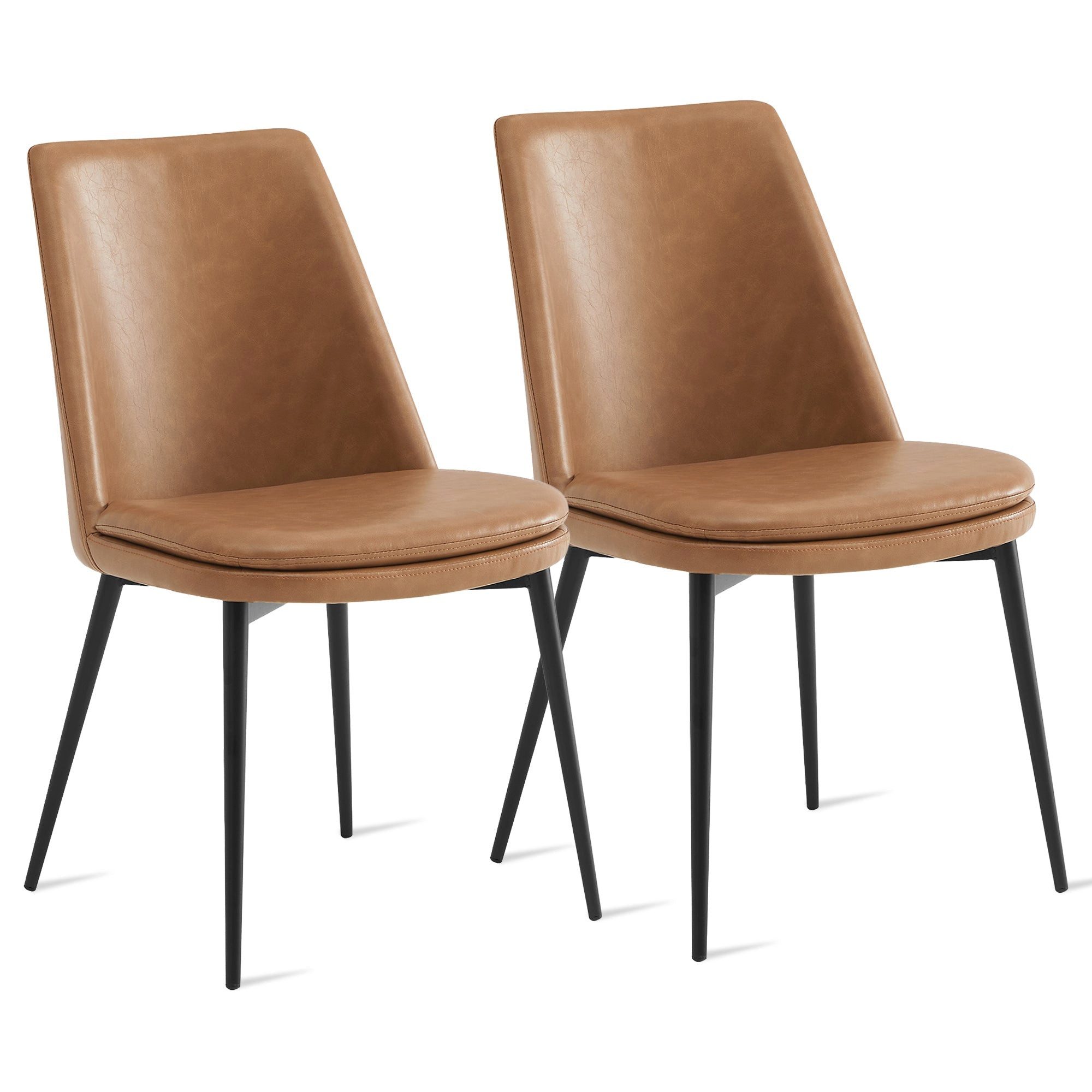 CHITA Esszimmerstuhl 2er Set Kunstleder, ergonomisch, Metallgestell (2er Set), mit Rückenlehne, Bürostuhl, Küchenstuhl, 4-Fuß-Stuhl