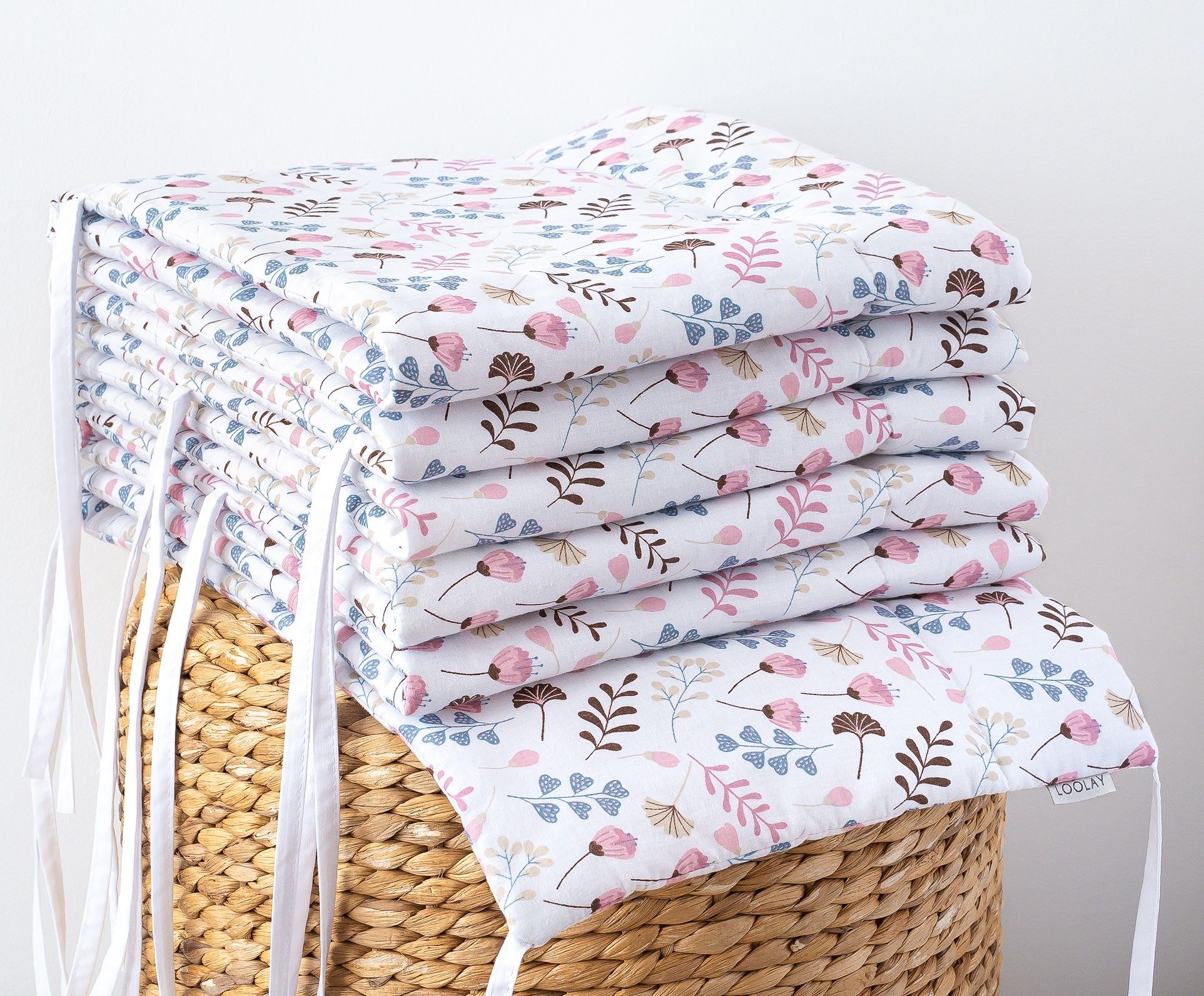Loolay Bettnestchen 2026 TREND Muster Babybett BETTUMRANDUNG 420, 360, 210, 180 x 30cm, (Neugeborene Baby Erstausstattung PREMIUM Geschenk HASE, ROSE, IGEL, HERZ, Bärchen, Babybett Umrandung Kopfschutz Nestchen Babynest für Mädchen und Junge), 100% Europäische Stoffe und Kleinserien-Nähen! Geschenk!