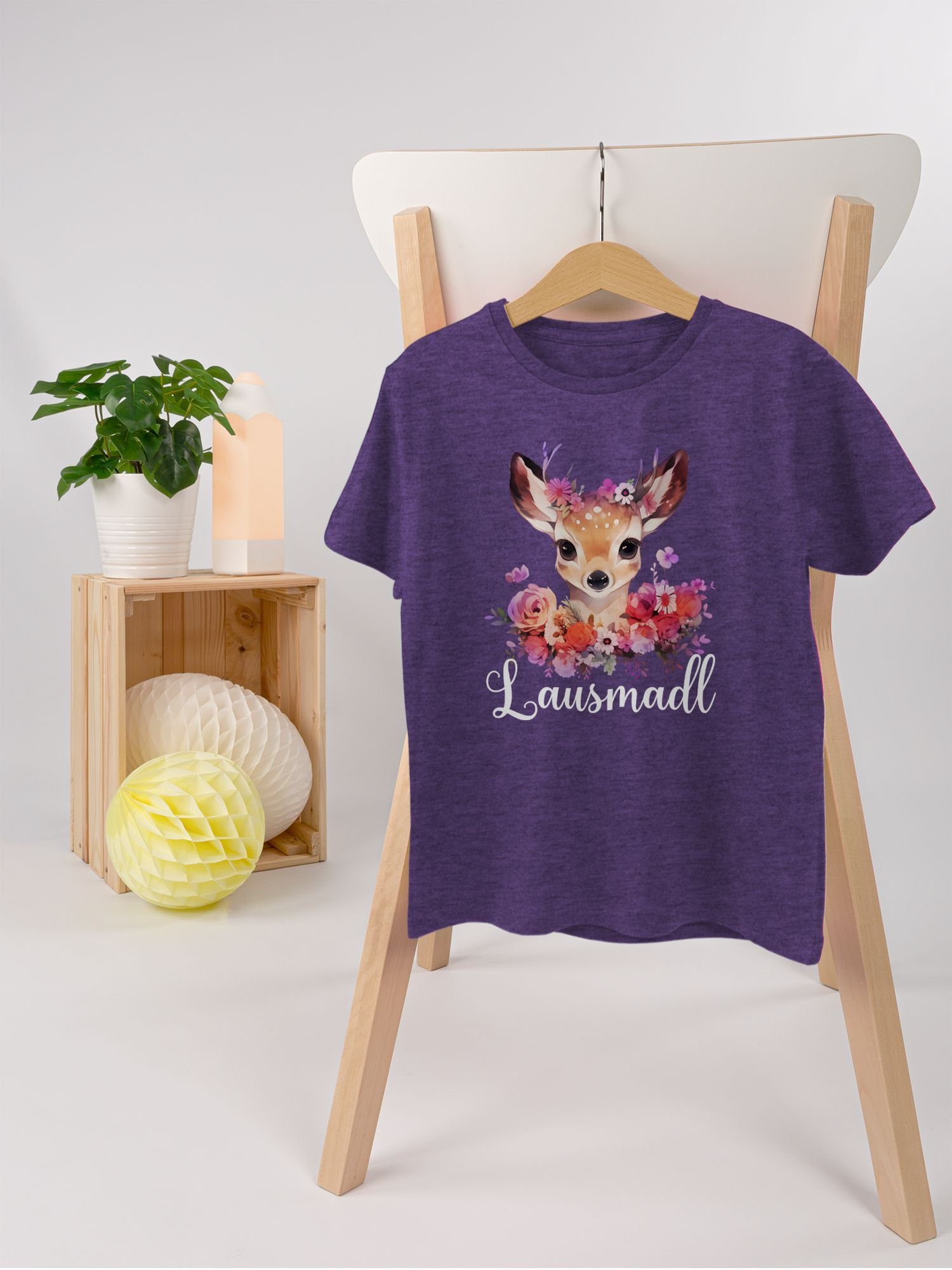 Shirtracer T-Shirt Mode Meliert Lila 02 Lausmädchen Lausdrindl Oktoberfest Lausmadl Lausmadel Kinder Outfit für
