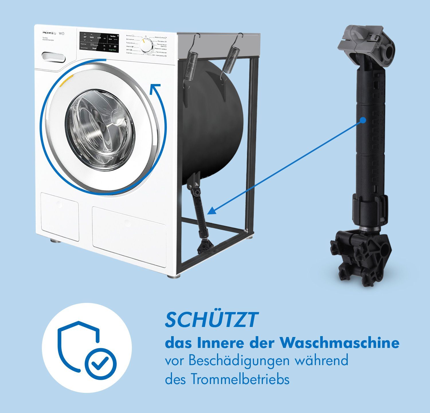 VIOKS Dämpfer Stoßdämpfer Ersatz für Bauknecht 481246648088, Suspa 120N für Waschmaschine