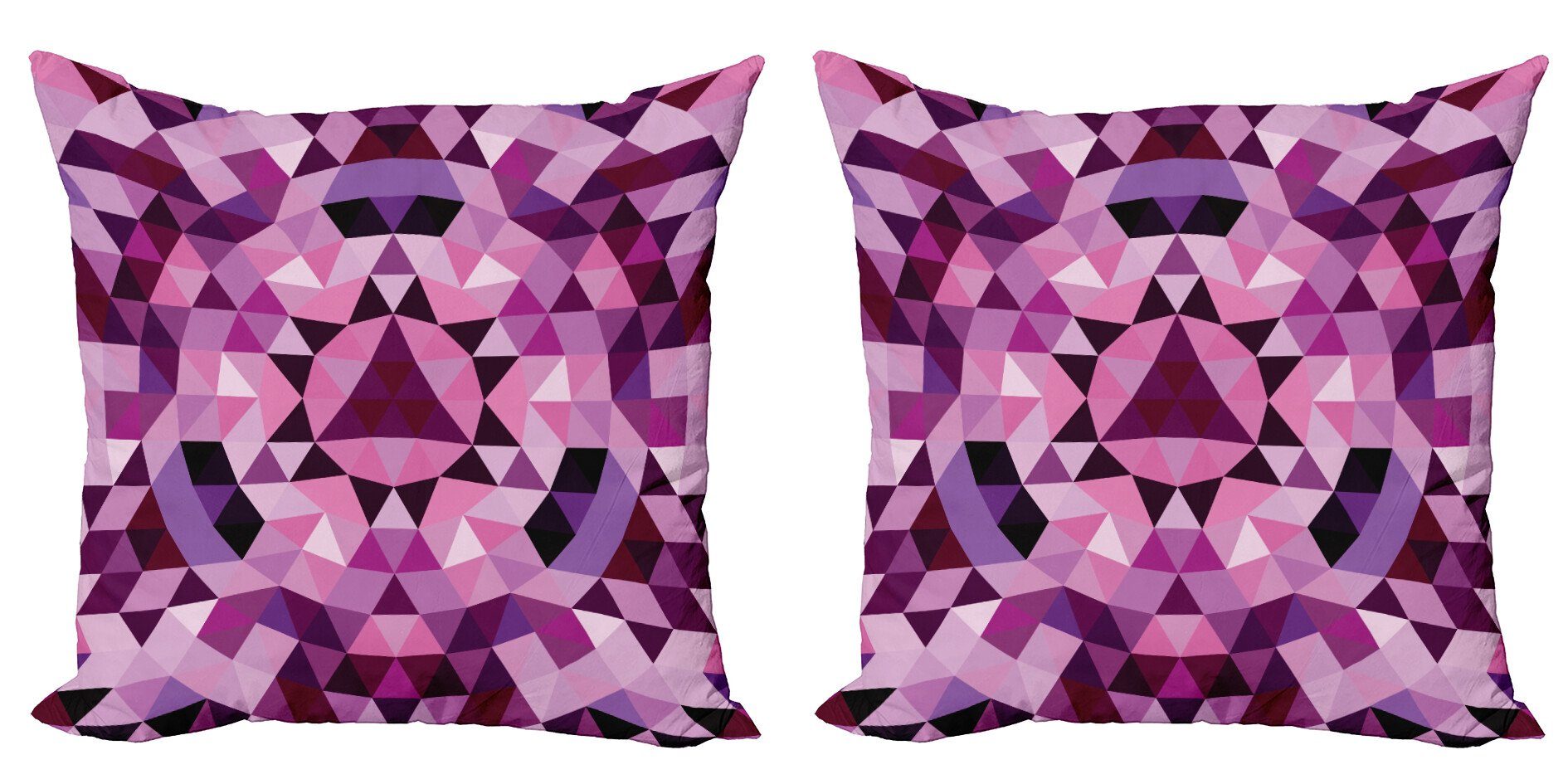 Kissenbezüge Modern Accent (2 Stück), Mosaik-Fliesen Abakuhaus Mandala Digitaldruck, lila Doppelseitiger