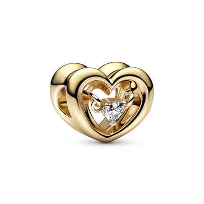 Pandora Bead Pandora Charm Radiant Heart & Floating Stone 762493C01 vergoldet