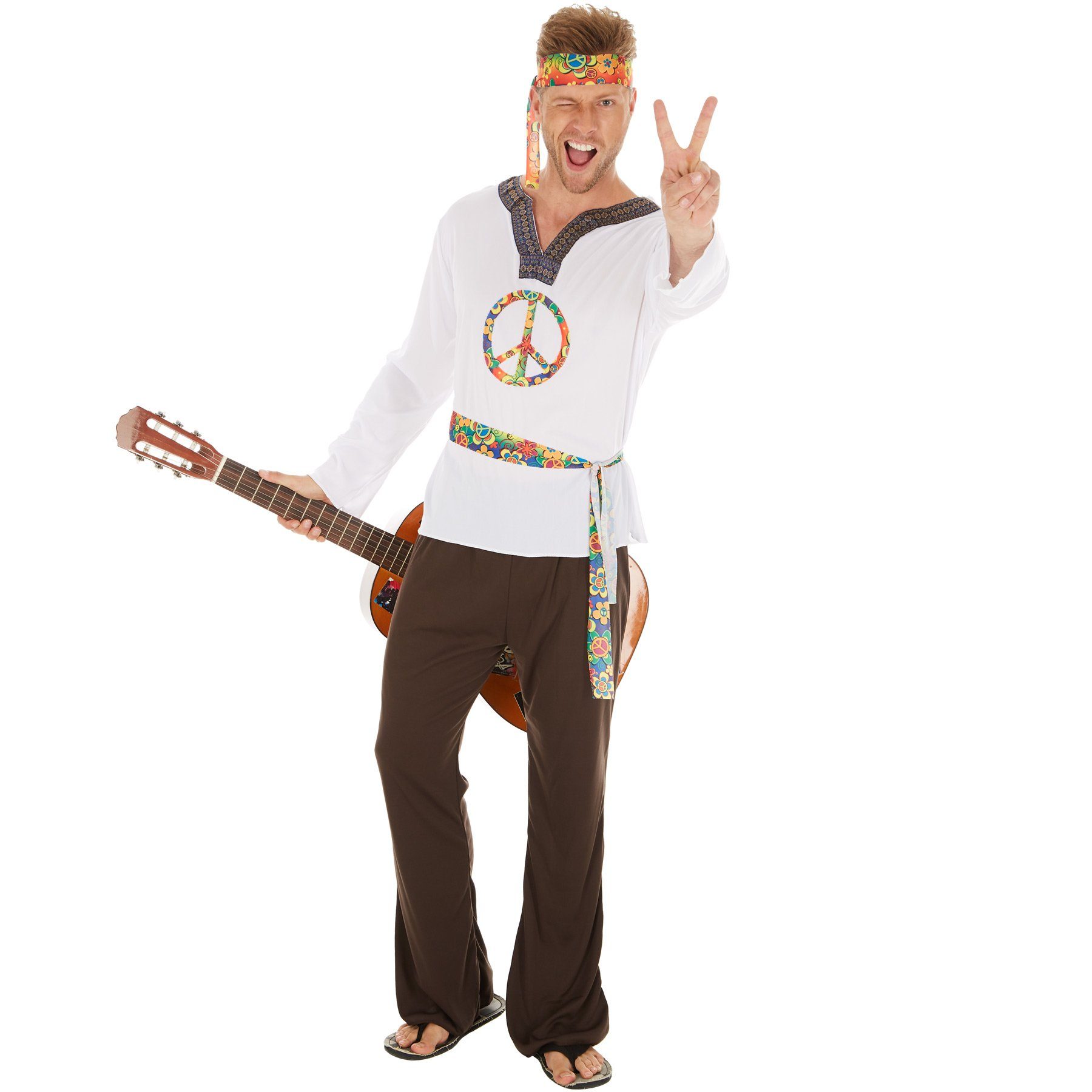 dressforfun Hippie-Kostüm Herrenkostüm Hippie Jimmy, Jersey-Elastik-Langarmshirt