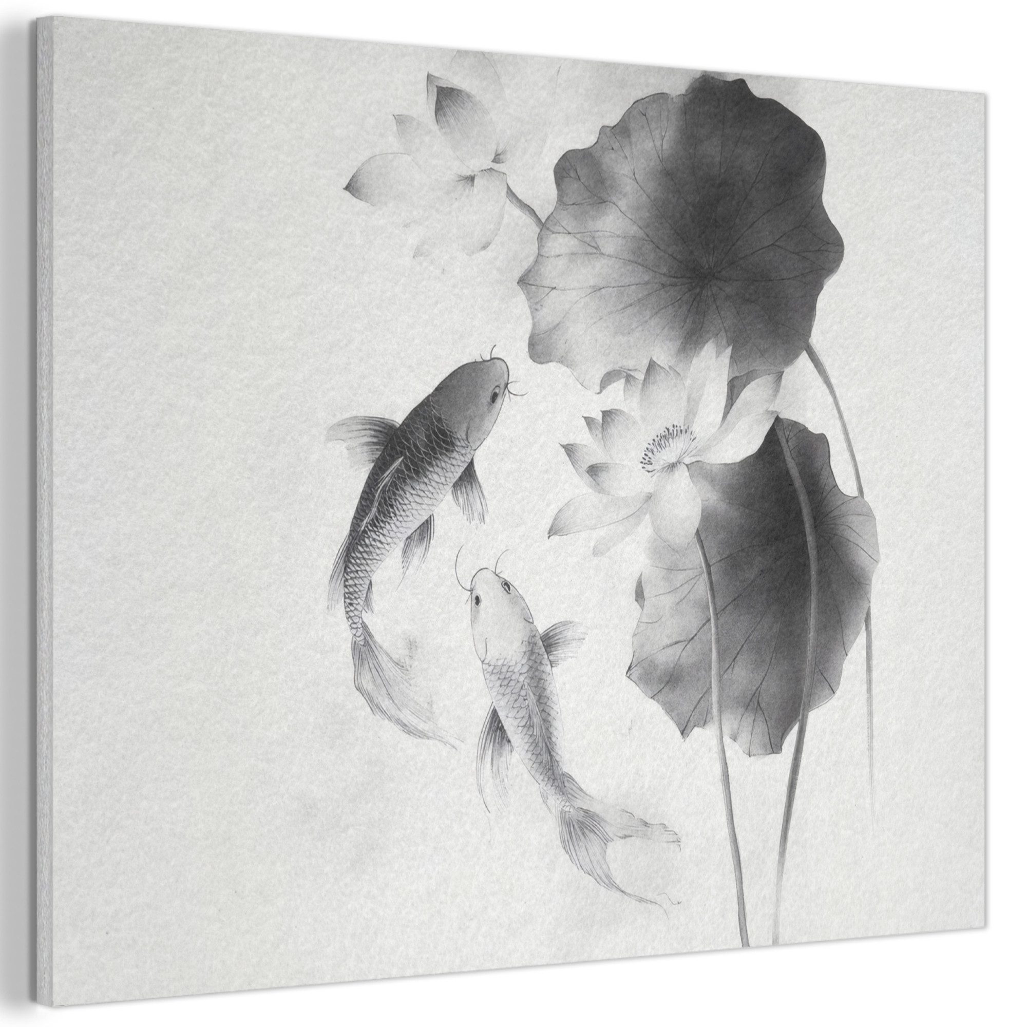 MuchoWow Gemälde Lotusblumen - Fisch - günstig online kaufen