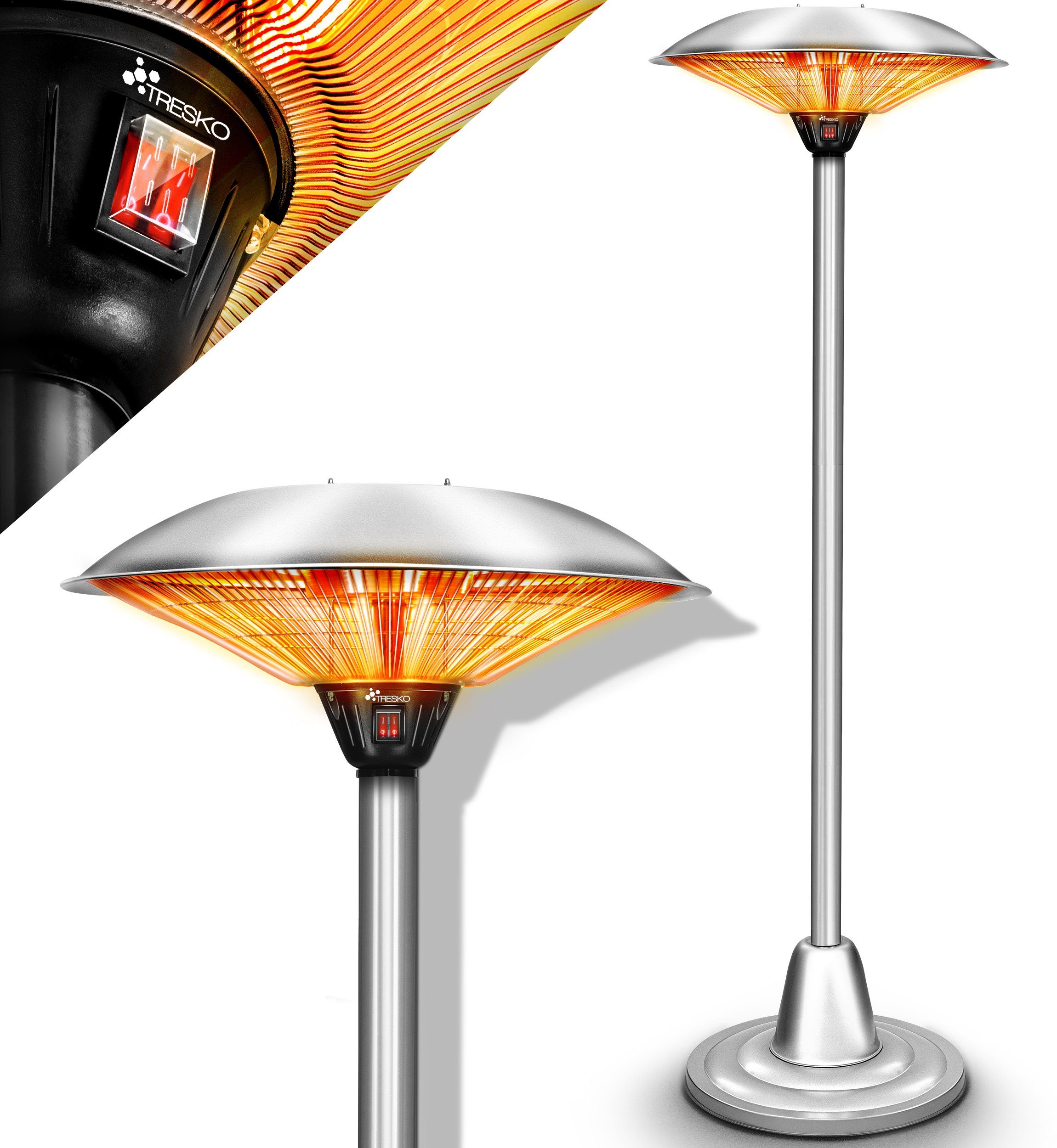 TRESKO Heizstrahler Infrarot Heizpilz, Wärmestrahler Terrasse elektrisch He günstig online kaufen