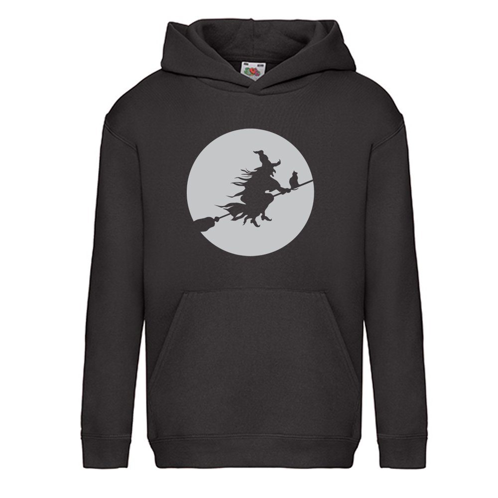 G-graphics Hoodie Hexe auf dem Besen Kinder Hoodie / Kapuzenpullover mit gruseligem Motiv zu Halloween