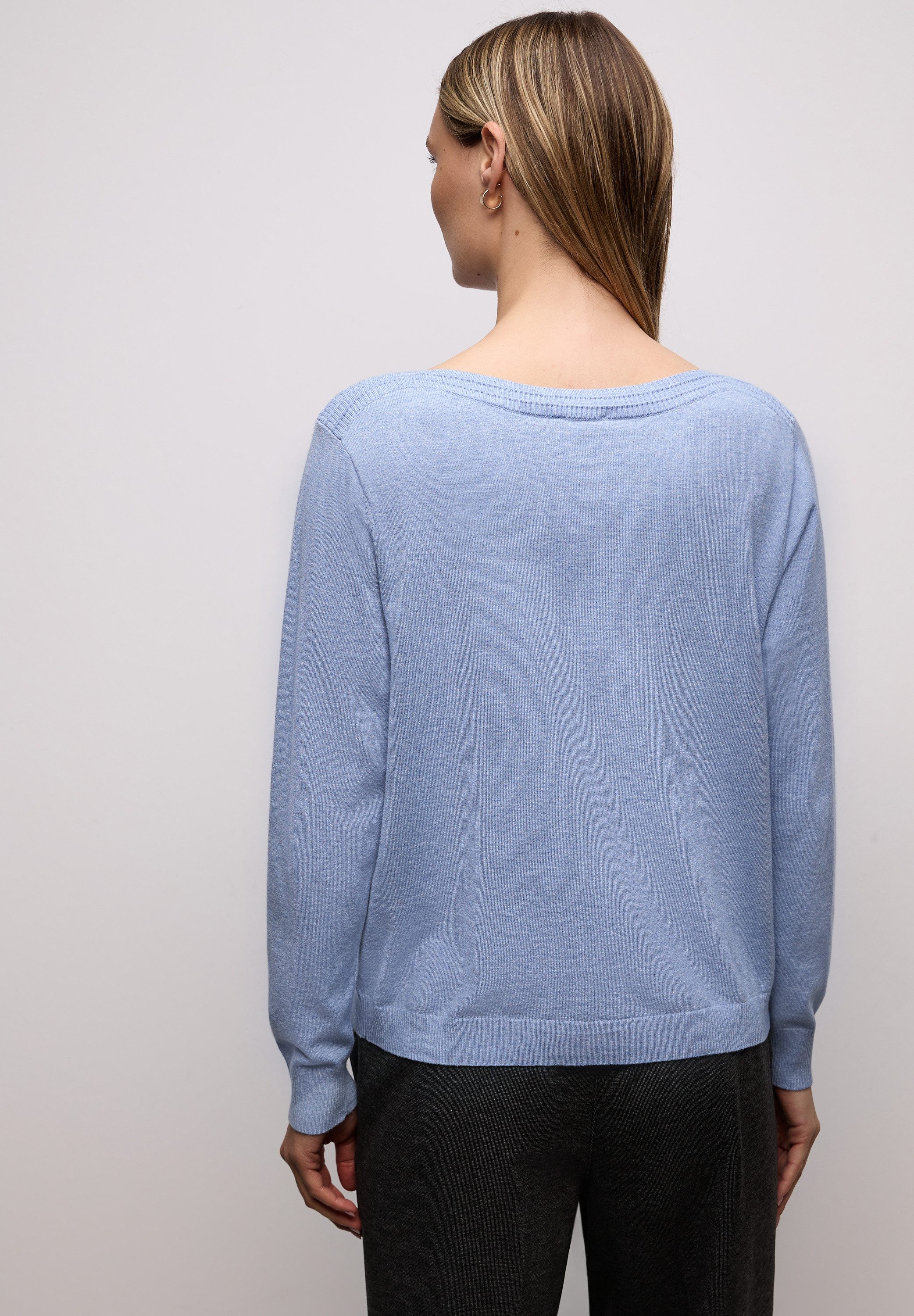 STREET ONE Strickpullover U-Boot-Ausschnitt mit Strukturdetails
