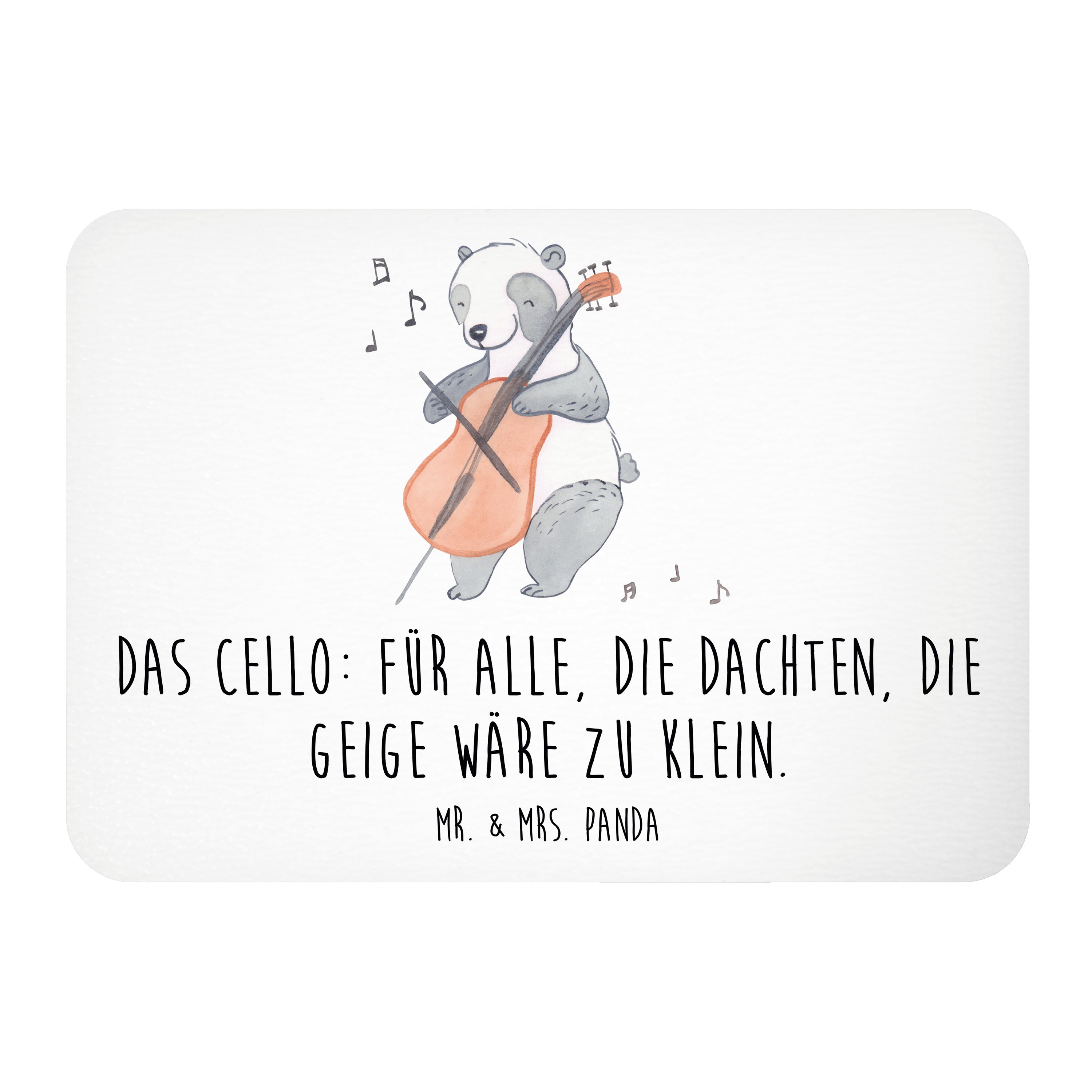 Mr. & Mrs. Panda Magnet Cello vs. Geige Spruch - Weiß - Geschenk, Musikinstrument, Musik, Mot (1-St), Farbenfroh bedruckt