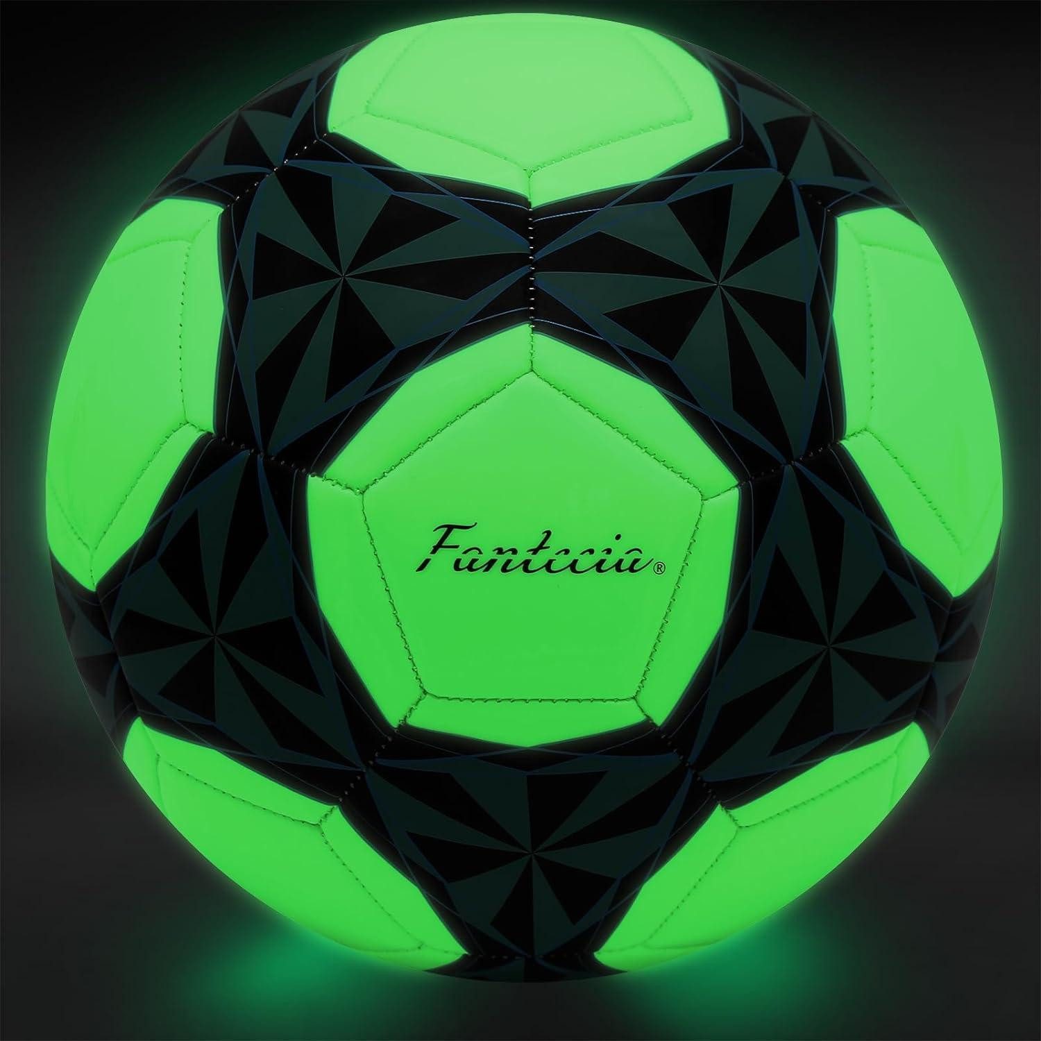 Fußballtor Leuchtender Fußball Größe 5 mit Pumpe und nachtleuchtender Oberfläche